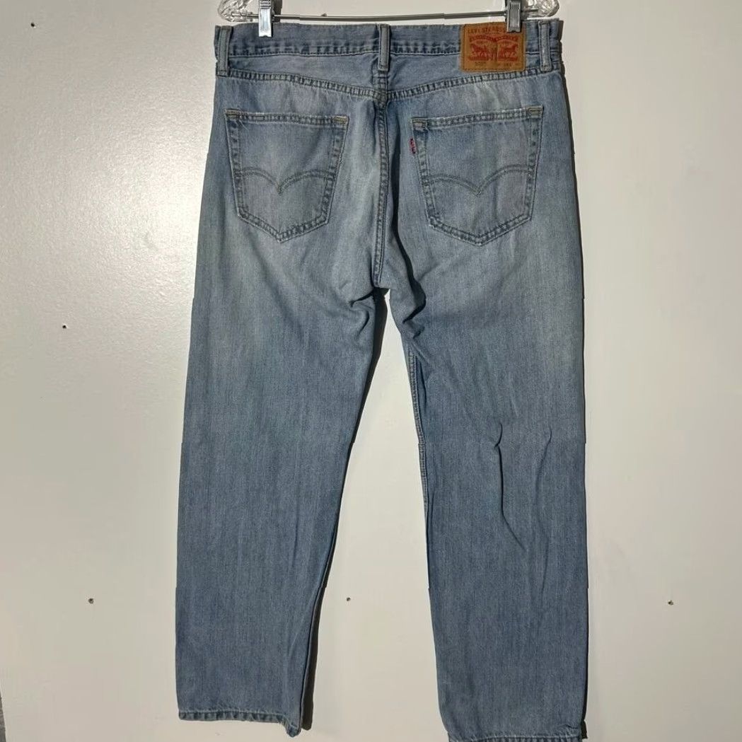 Levi's Levi's 505 Taper Leg Straight Light Blue Washed Denim Jeans 34x30 Mens Size 34 Regular Blue Straight 505 Jeans Men Size US 34 / EU 50 - 4 Thumbnail