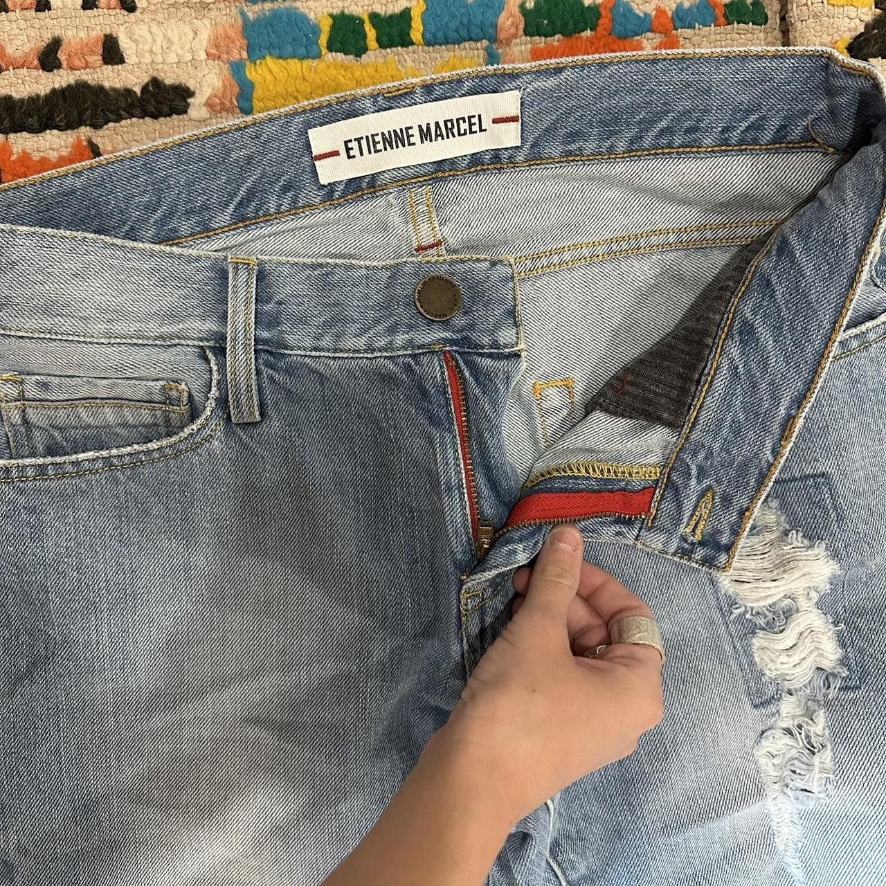 Etienne Aigner Vintage Etienne Marcel light/medium wash ripped denim jeans Size 27" / US 4 / IT 40 - 2 Thumbnail
