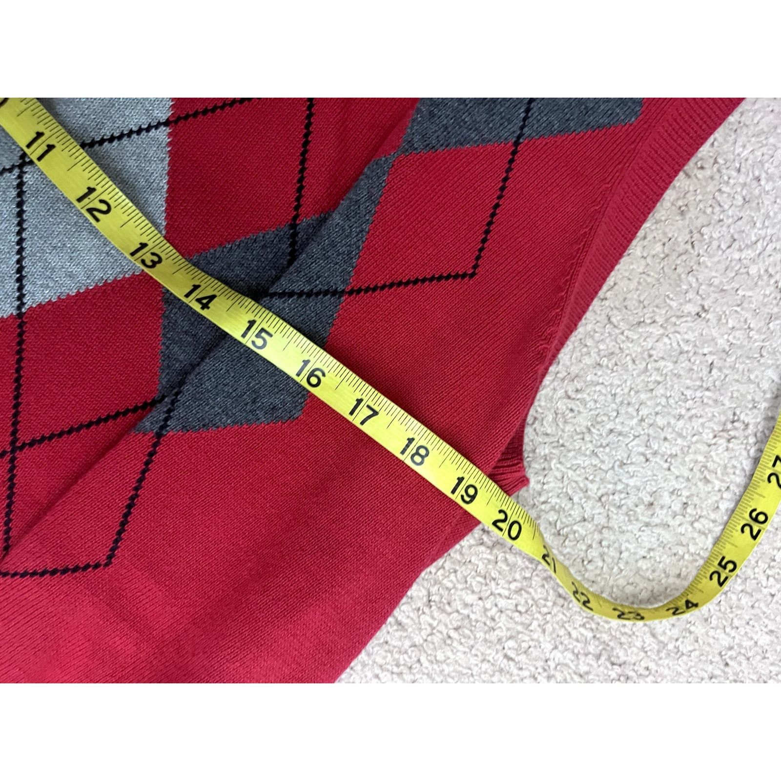 Izod Men's Vintage Red Izod Argyle Sweater Vest L Size US L / EU 52-54 / 3 - 5 Thumbnail