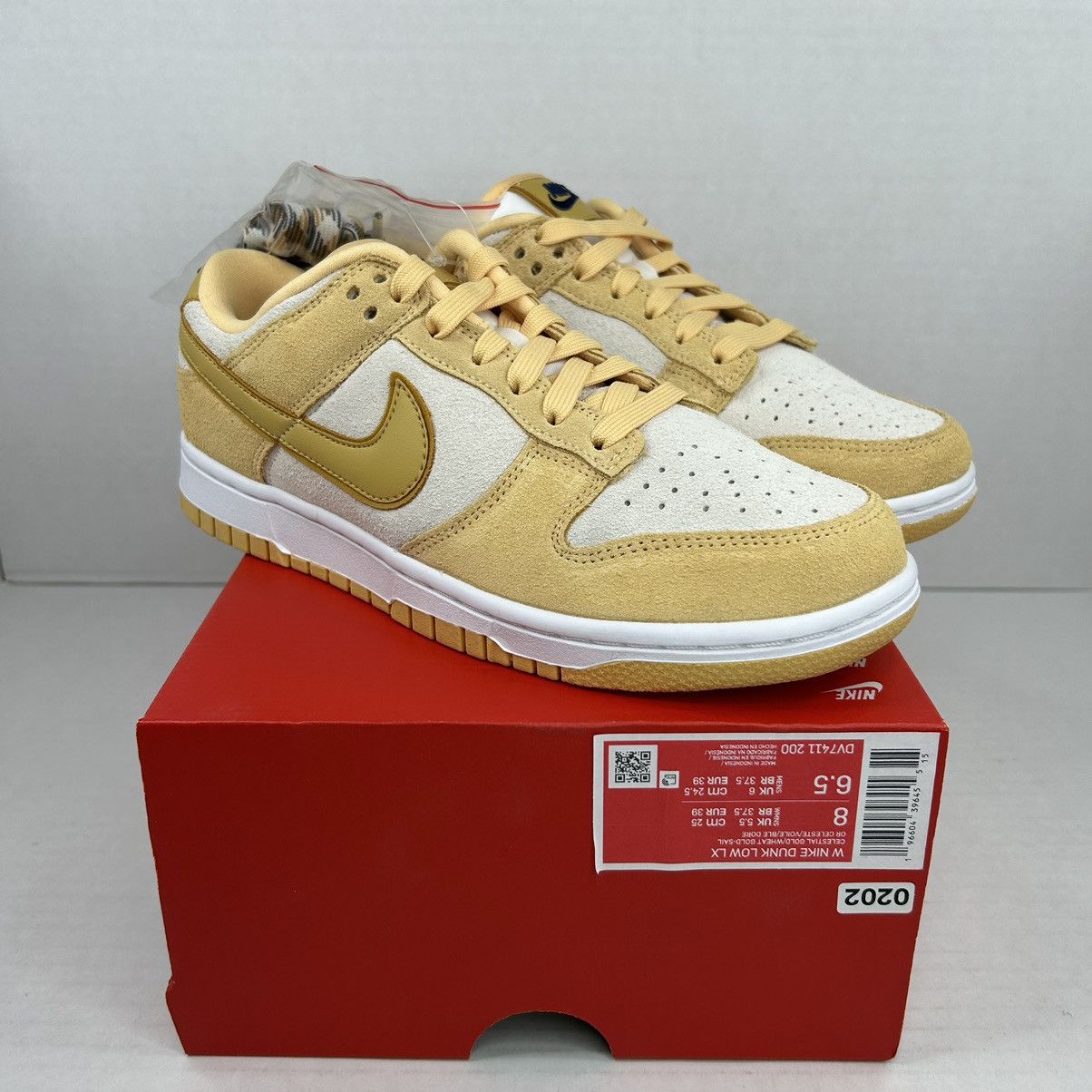 image of Nike Dunk Low Lx Celestial Gold/wheat Gold Sail Size M6.5/w8 Shoes in Yellow, Women's