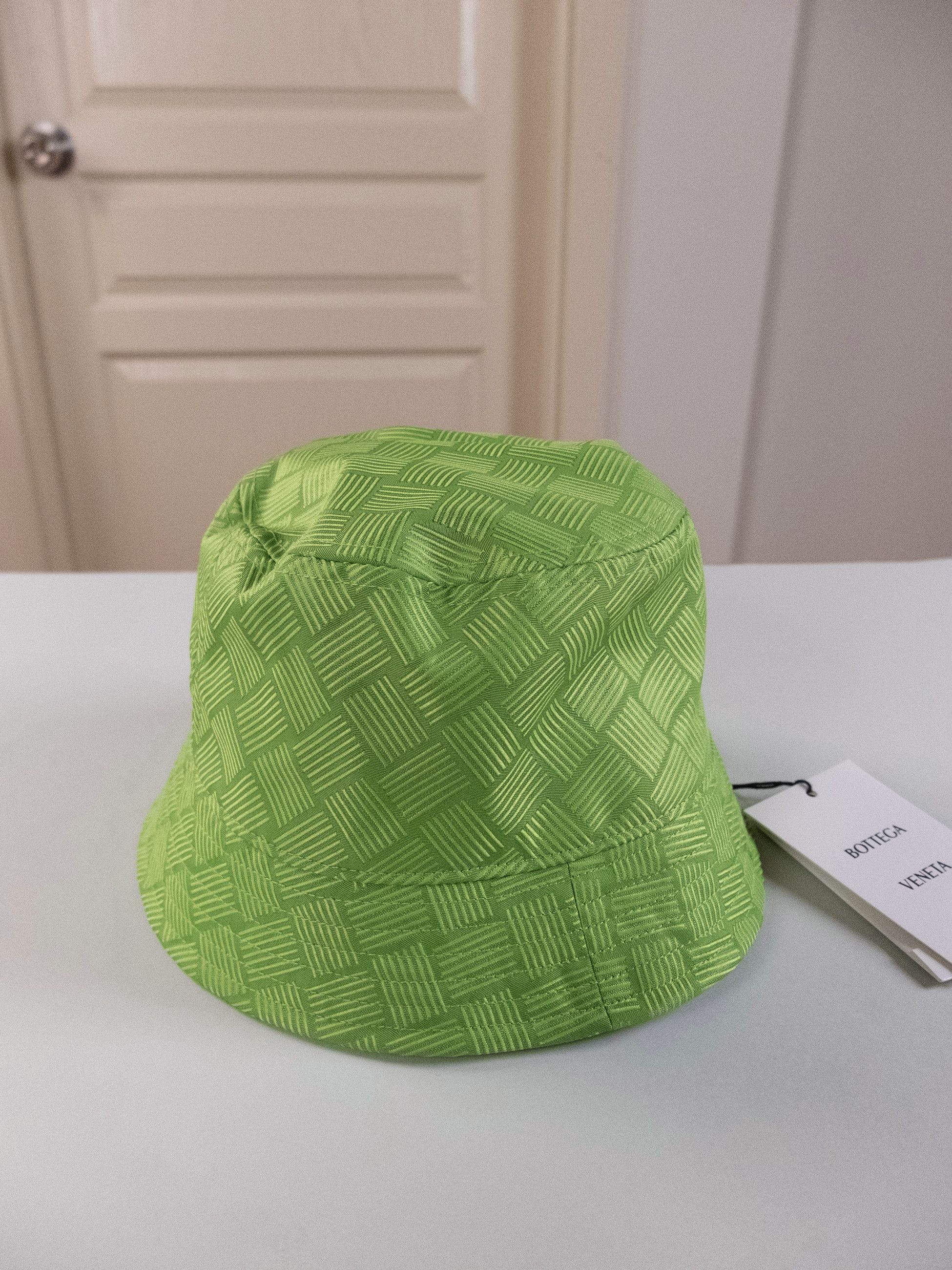 Bottega Veneta BOTTEGA VENETA intrecciato pattern green bucket hat Large q Size ONE SIZE - 4 Thumbnail