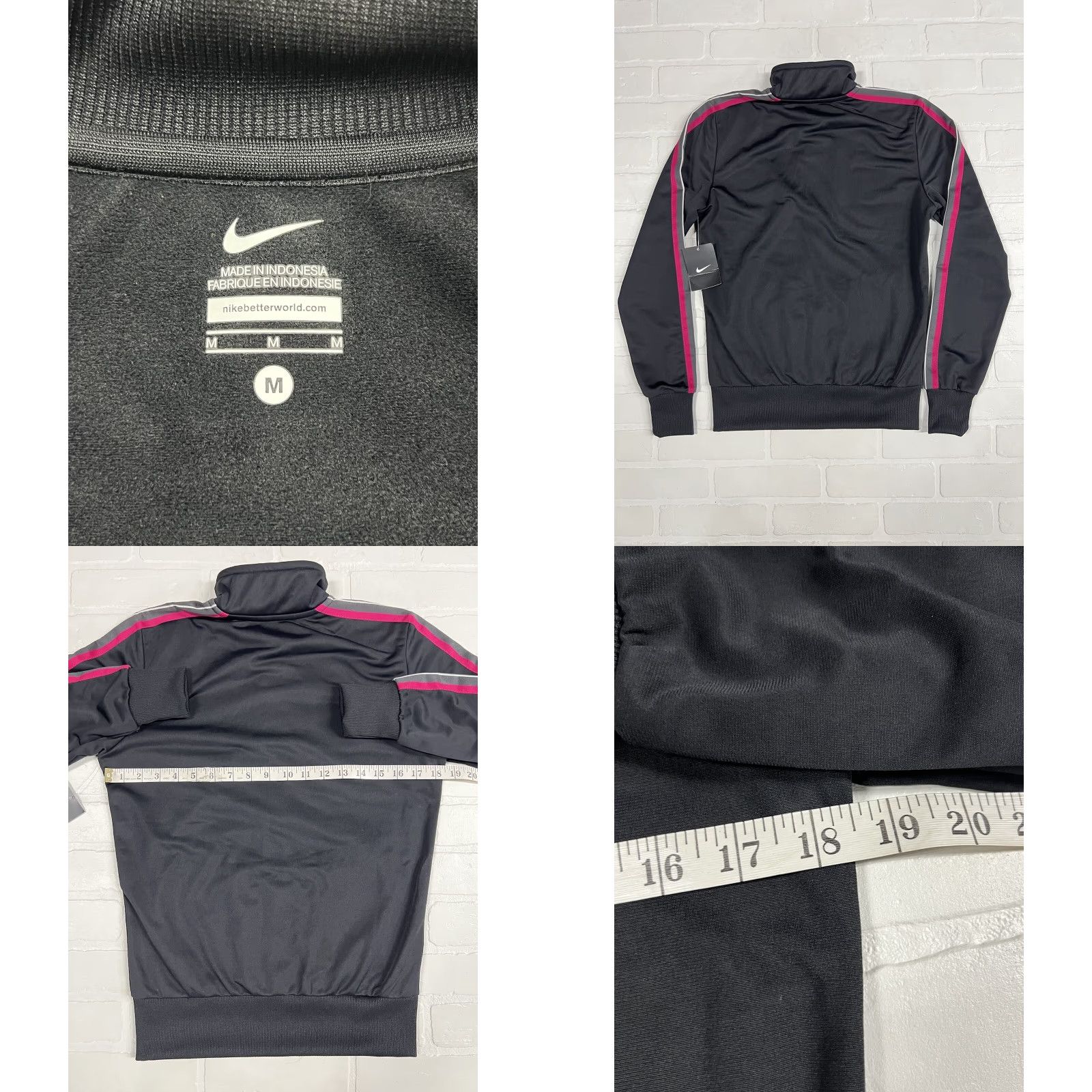 Nike Nike Track Jacket Womens M Black Stripes Full Zip Athletic Casual Jacket Size M / US 6-8 / IT 42-44 - 8 Thumbnail