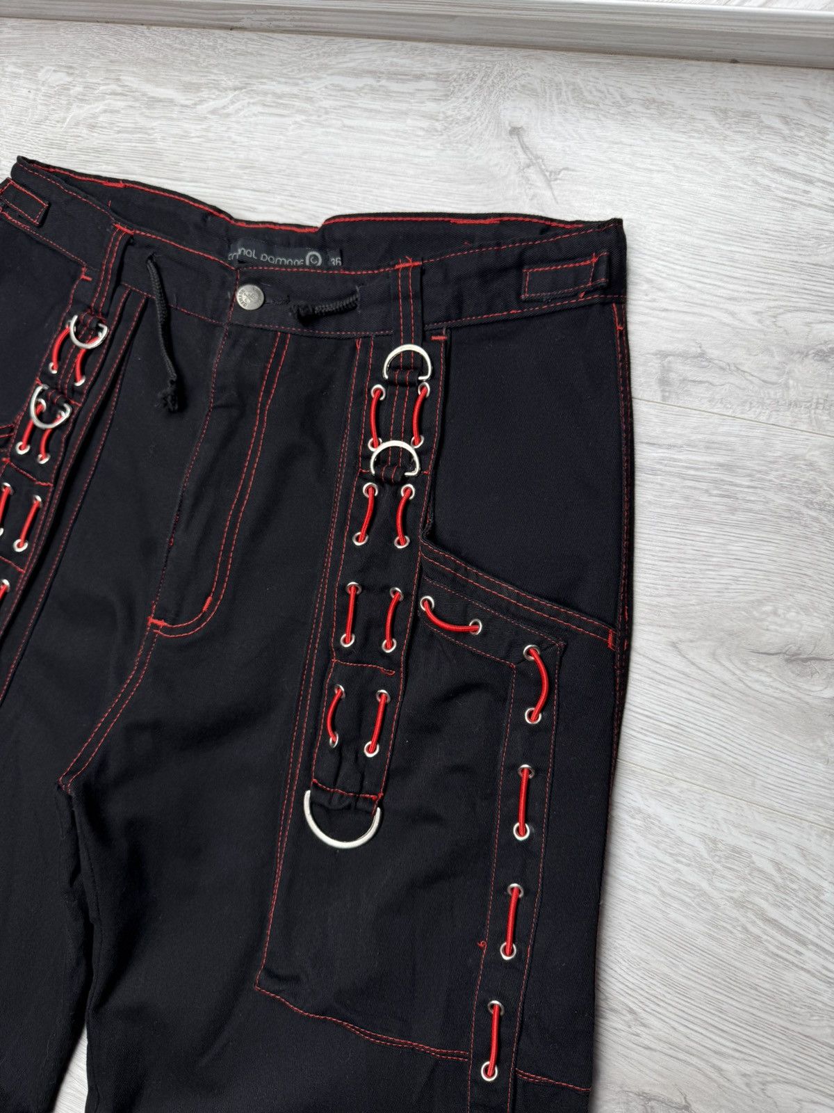 Tripp NYC Criminal Damage Bondage Pant D-Ring Straps Gothic Cyber Rave Size US 34 / EU 50 - 5 Thumbnail