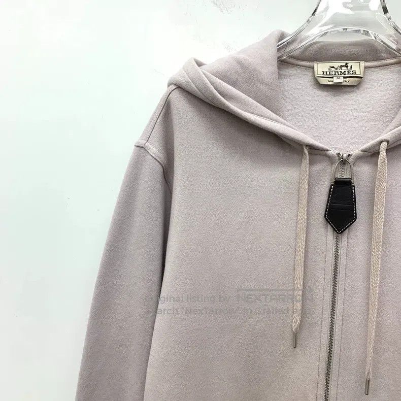 Hermes Hermes Light Purple Cotton Hooded Drawstring Zipper Long S Size M / US 6-8 / IT 42-44 - 3 Thumbnail