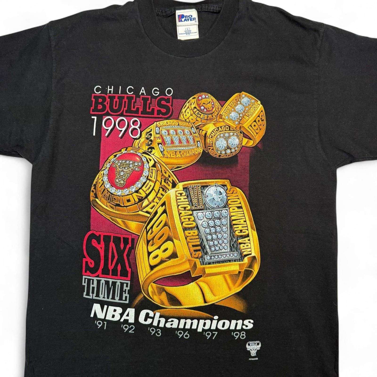 Pro Player Mens L Vintage 1998 Chicago Bulls 6-Time NBA Champions Shirt Size US L / EU 52-54 / 3 - 2 Thumbnail