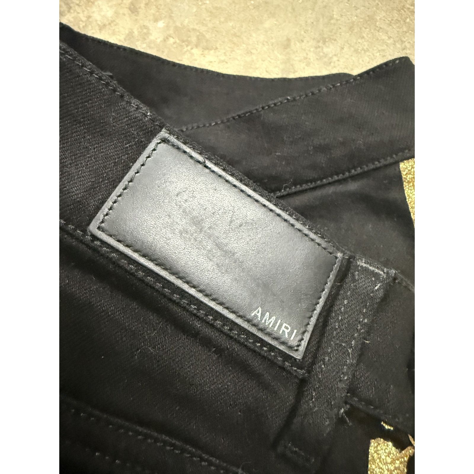 Amiri Amiri Jeans Black Gold Glitter Stripe Used 33 Size US 33 - 3 Thumbnail