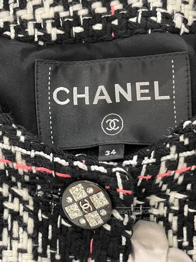 Chanel Chanel Black and pink diamond button short coat Size XXS / US 00 / IT 34 - 4 Thumbnail