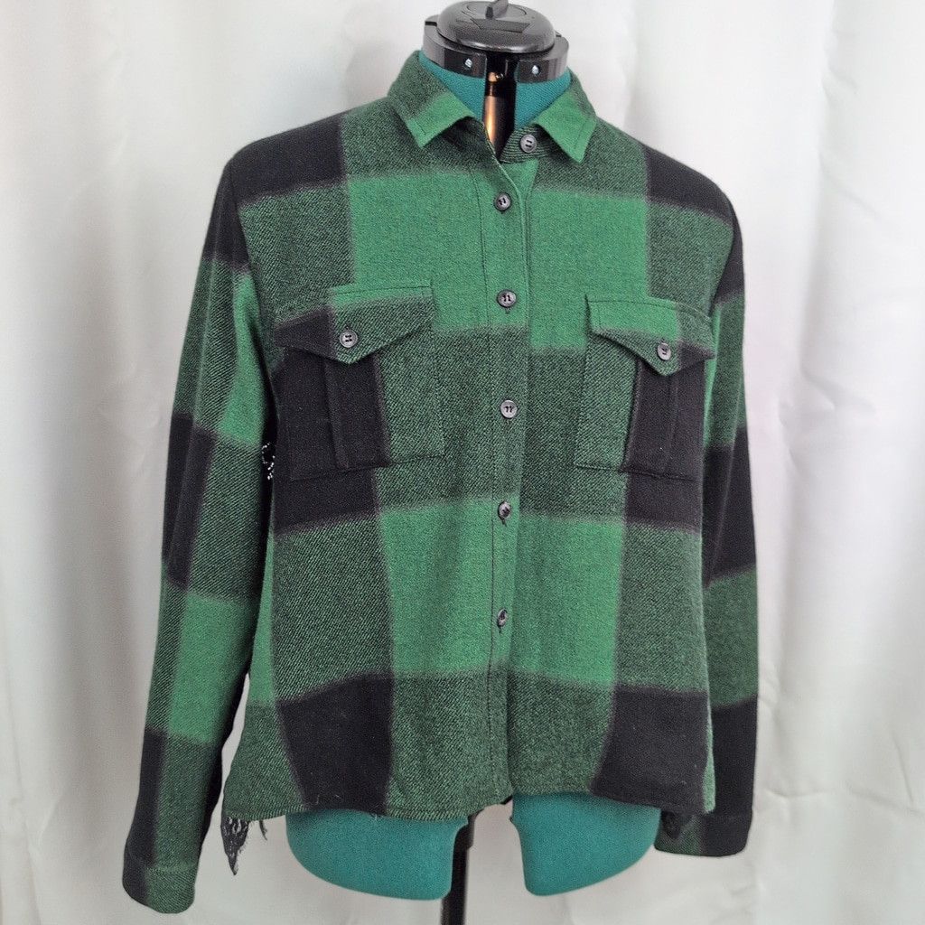 Sea New York Sea New York Lace Back Wool Button Up Collared Shirt 10 Size L / US 10 / IT 46 - 2 Thumbnail