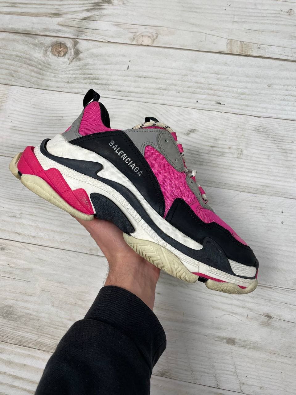 Balenciaga Balenciaga Triple S Pink Black Grey Sneaker Y2K Size US 8.5 / EU 41-42 - 14 Thumbnail
