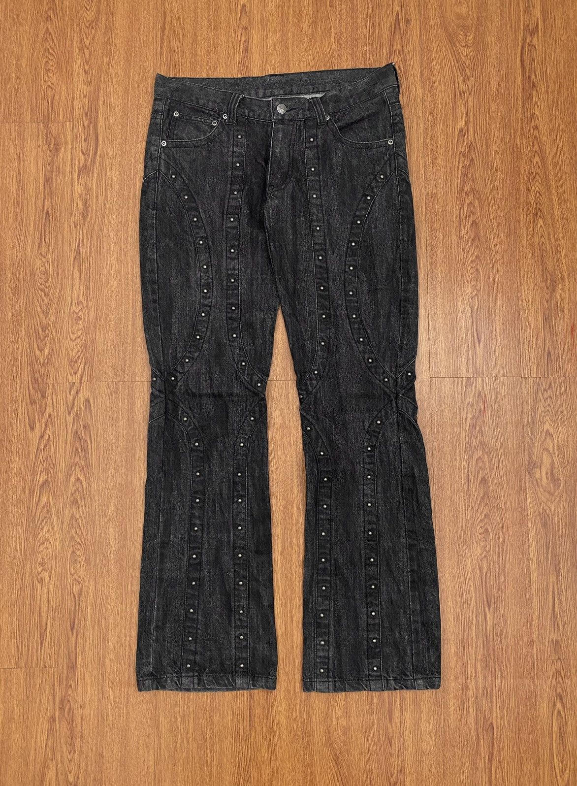 If Six Was Nine × Japanese Brand × Le Grande Bleu (L.G.B.) Shinehill studded flare jeans Size US 32 / EU 48 - 3 Thumbnail