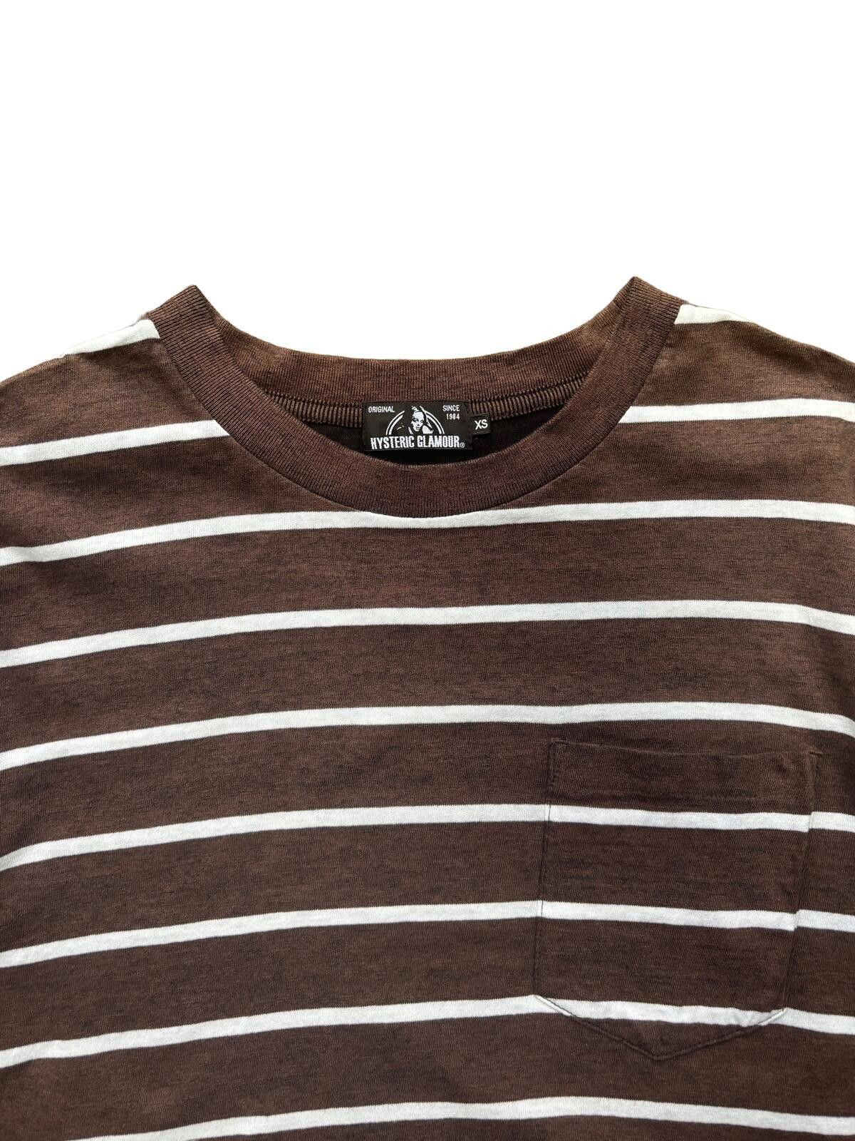 Hysteric Glamour Hysteric Glamour Striped T Shirt Brown White XS Size US XS / EU 42 / 0 - 4 Thumbnail