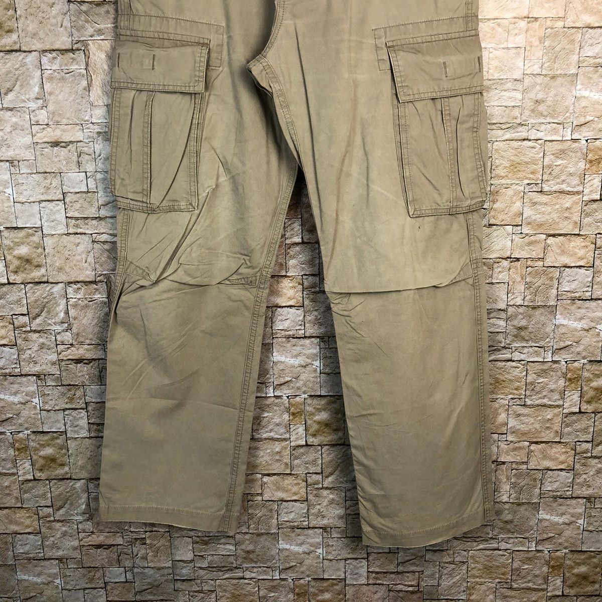 Japanese Brand Top Valu Brown Cargo Multipocket Pants #A719 Size US 32 / EU 48 - 6 Thumbnail