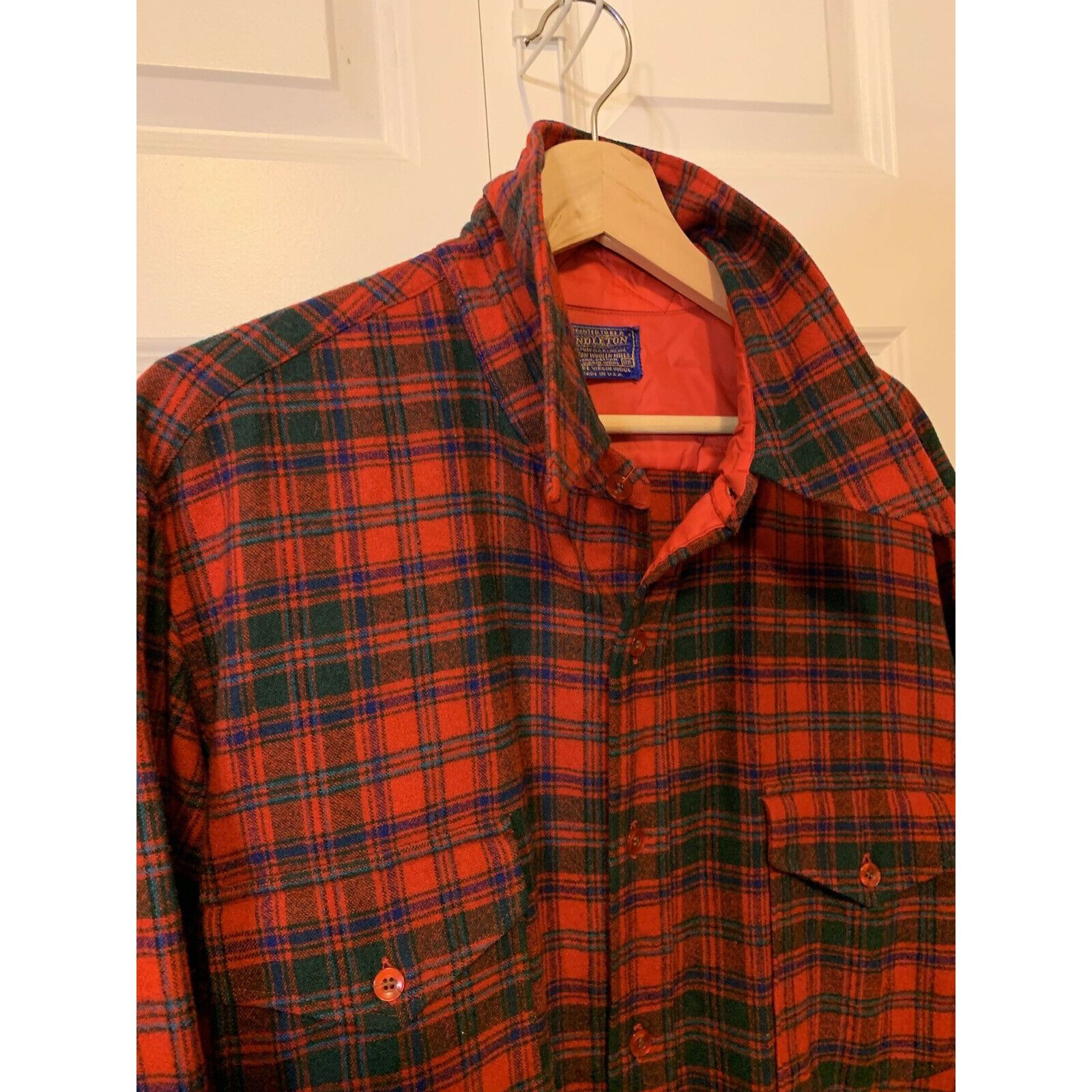 Pendleton Vintage Pendleton Men’s 17 1/2 Red Plaid Virgin Wool Shirt U Size US L / EU 52-54 / 3 - 6 Thumbnail