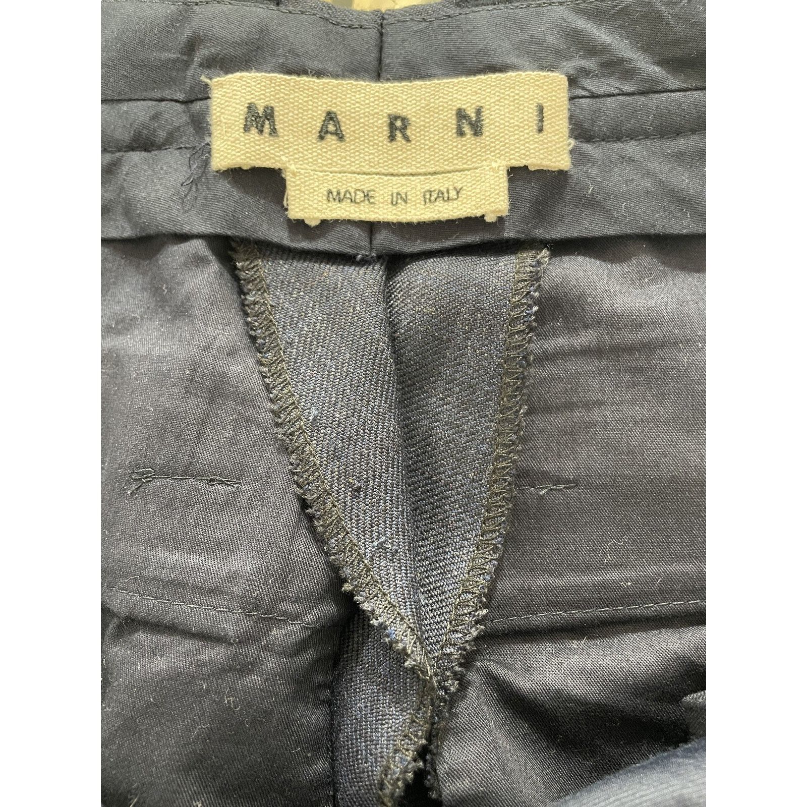 Marni MARNI BLUE WOOL CROPPED TROUSERS SIZE 32 PREOWNED Size US 32 / EU 48 - 3 Thumbnail
