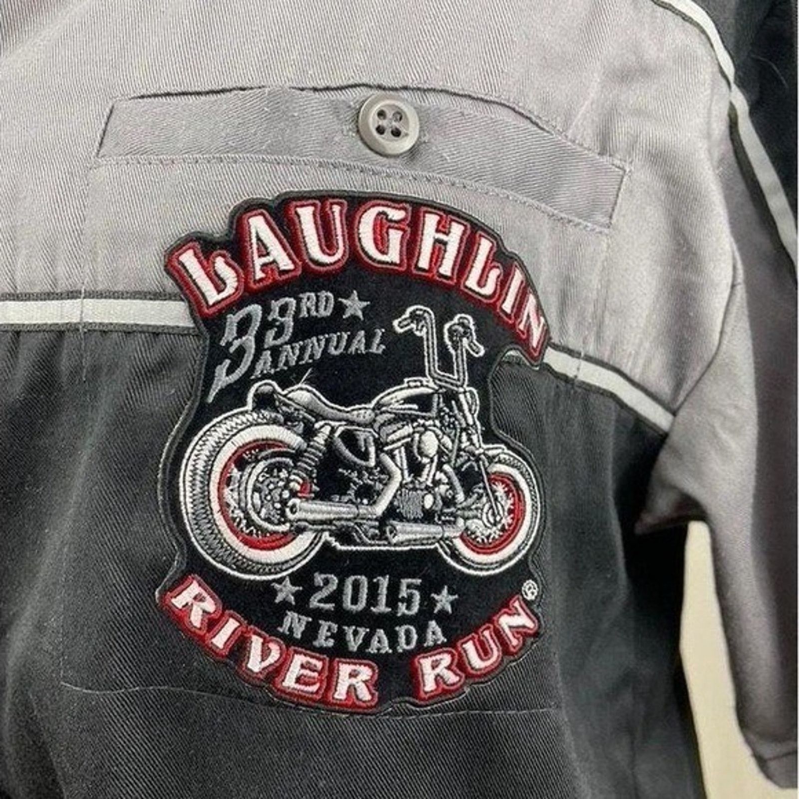 Vintage BIKER CLOTHING Mens (L) Mechanic Button Shirt Embroidered Size US L / EU 52-54 / 3 - 4 Thumbnail