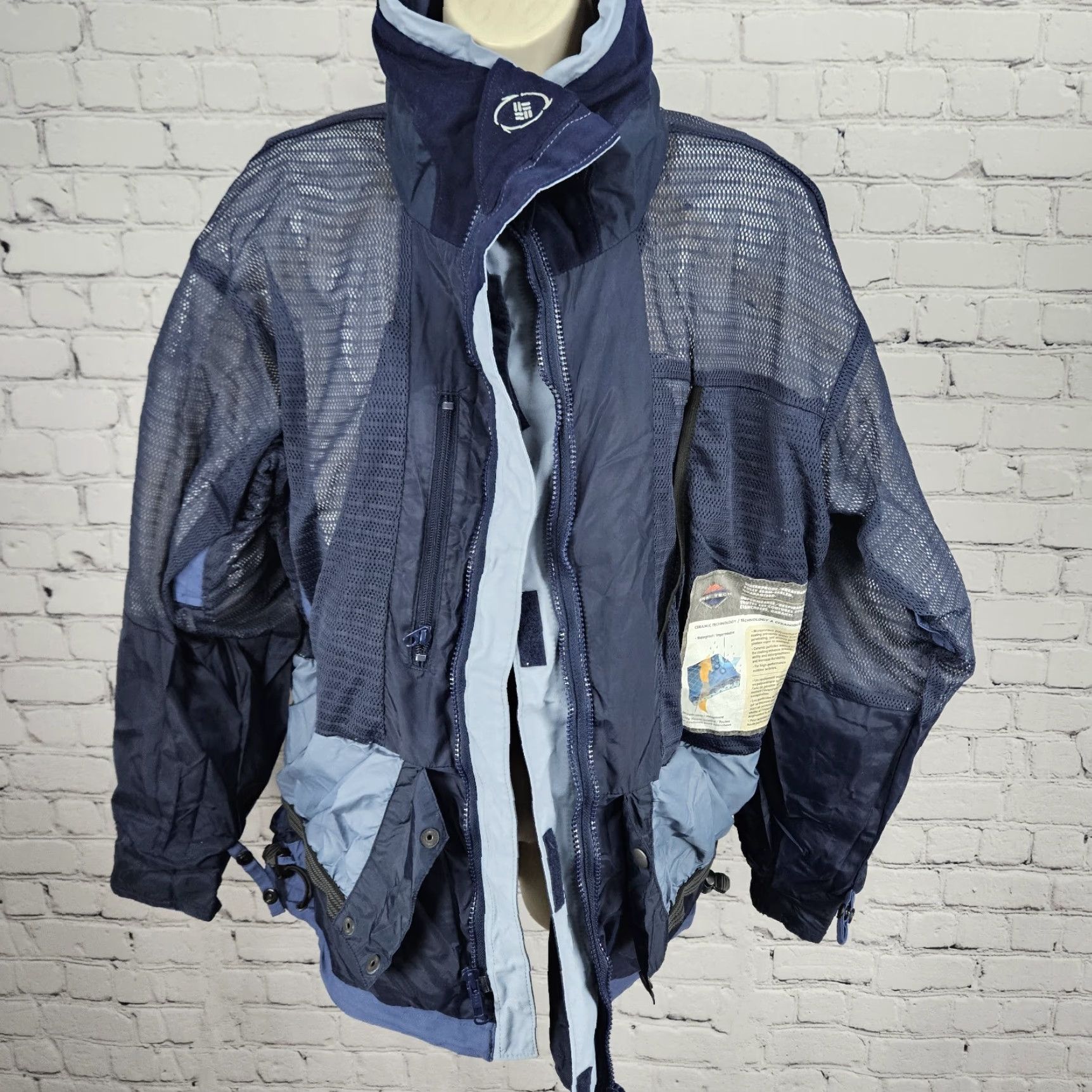 Doublet Columbia Jacket Medium Blue Titanium Omni Tech Waterproof Breathable Double Zip Size M / US 6-8 / IT 42-44 - 5 Thumbnail