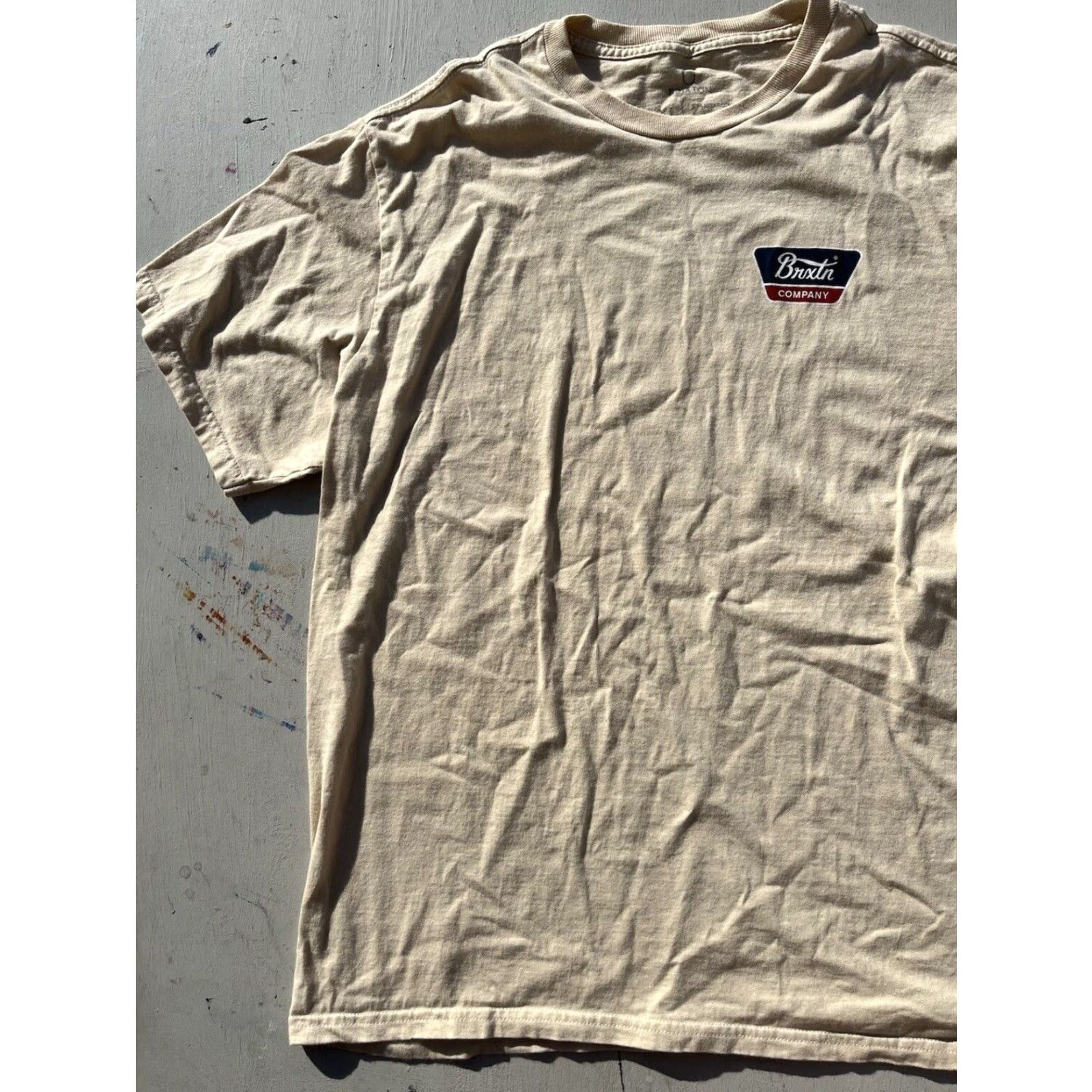 Brixton Men's Brixton T-Shirt Yellow Spell-Out XL Streetwear Logo Casual City Beach Surf Shirt Men Size US XL / EU 56 / 4 - 5 Thumbnail