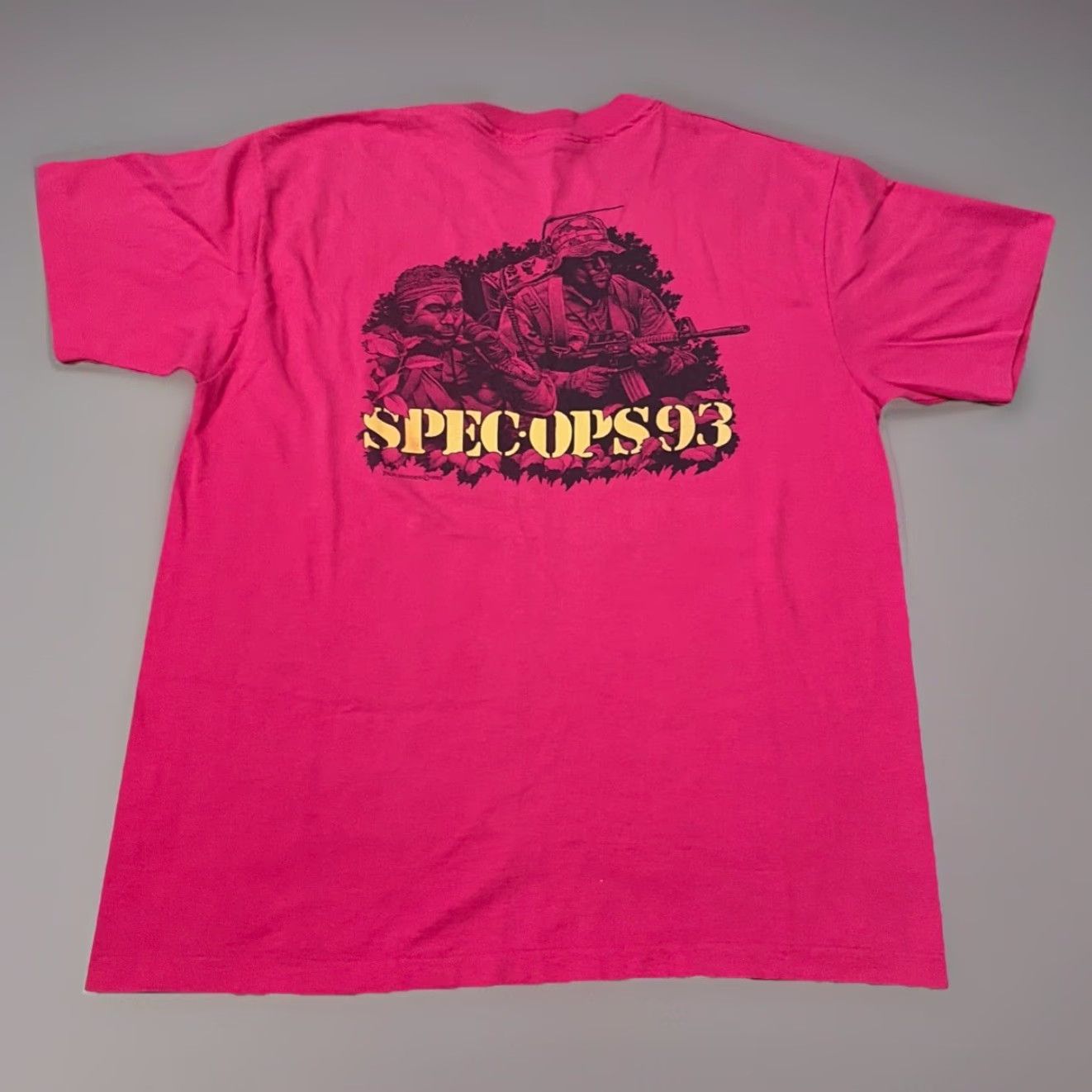 Hanes VINTAGE Spec Ops 93 Military Special Operations Army Pink T-Shirt Large Mens Regular L Hanes Shirt Pink Military 90s Size US L / EU 52-54 / 3 - 2 Thumbnail