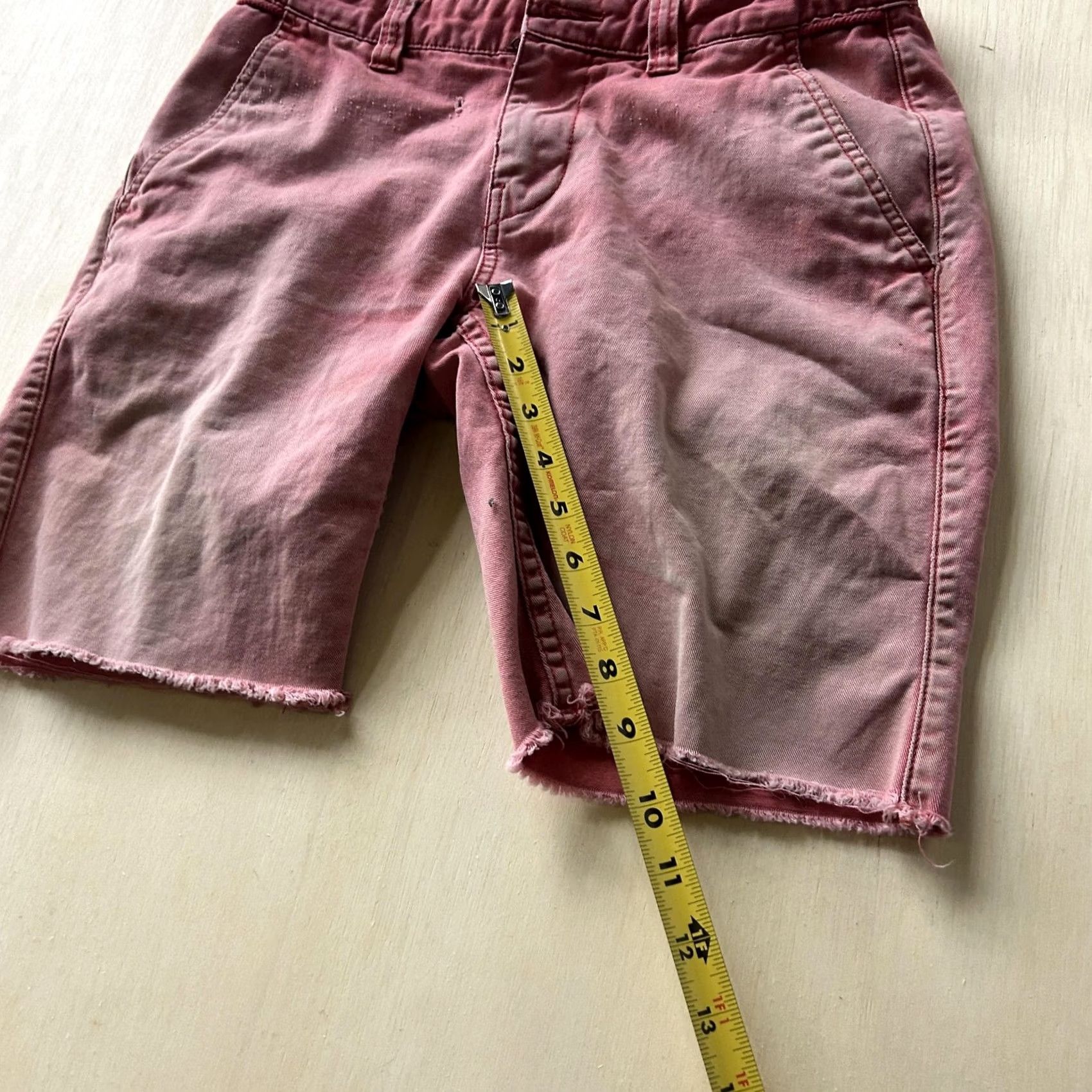 Bdg BDG Chino Shorts Mens 29 Pink Distressed Cutoff Frayed Hem Faded Casual Size US 29 - 7 Thumbnail