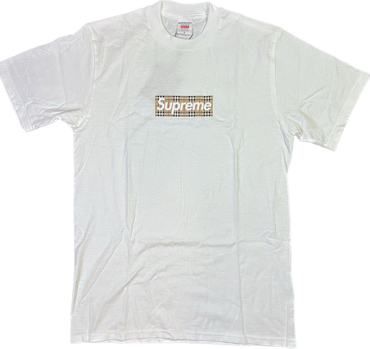 Supreme Supreme Burberry Box Logo Tee White Size Small | Grailed