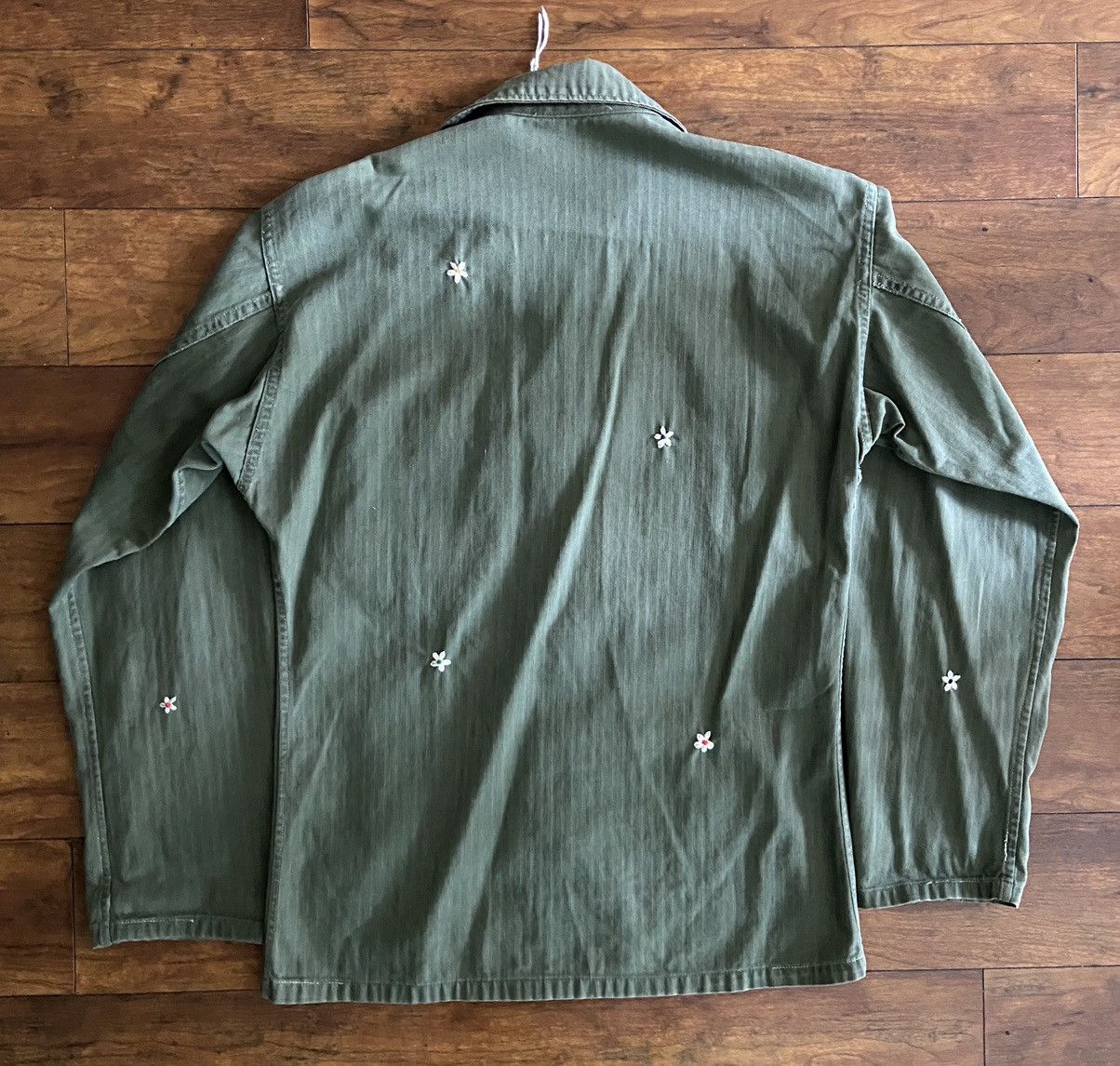 Vintage 40s Military Herringbone Twill Jacket Size US M / EU 48-50 / 2 - 2 Thumbnail