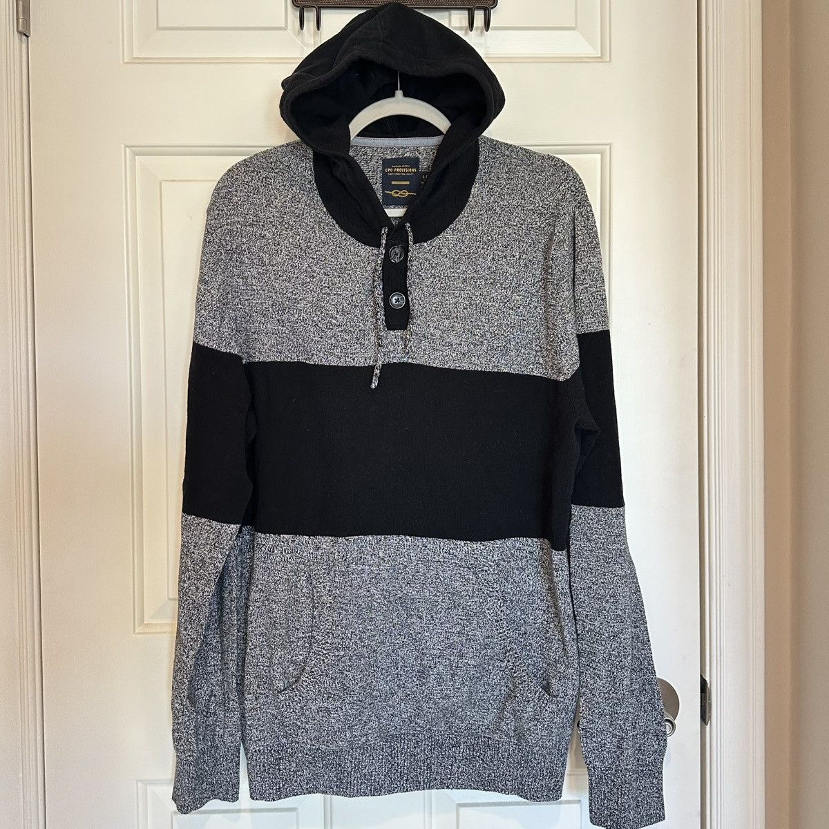 CPO CPO Provisions Cotton Knit Button Neck Hoodie Sweatshirt Size US L / EU 52-54 / 3 - 1 Thumbnail