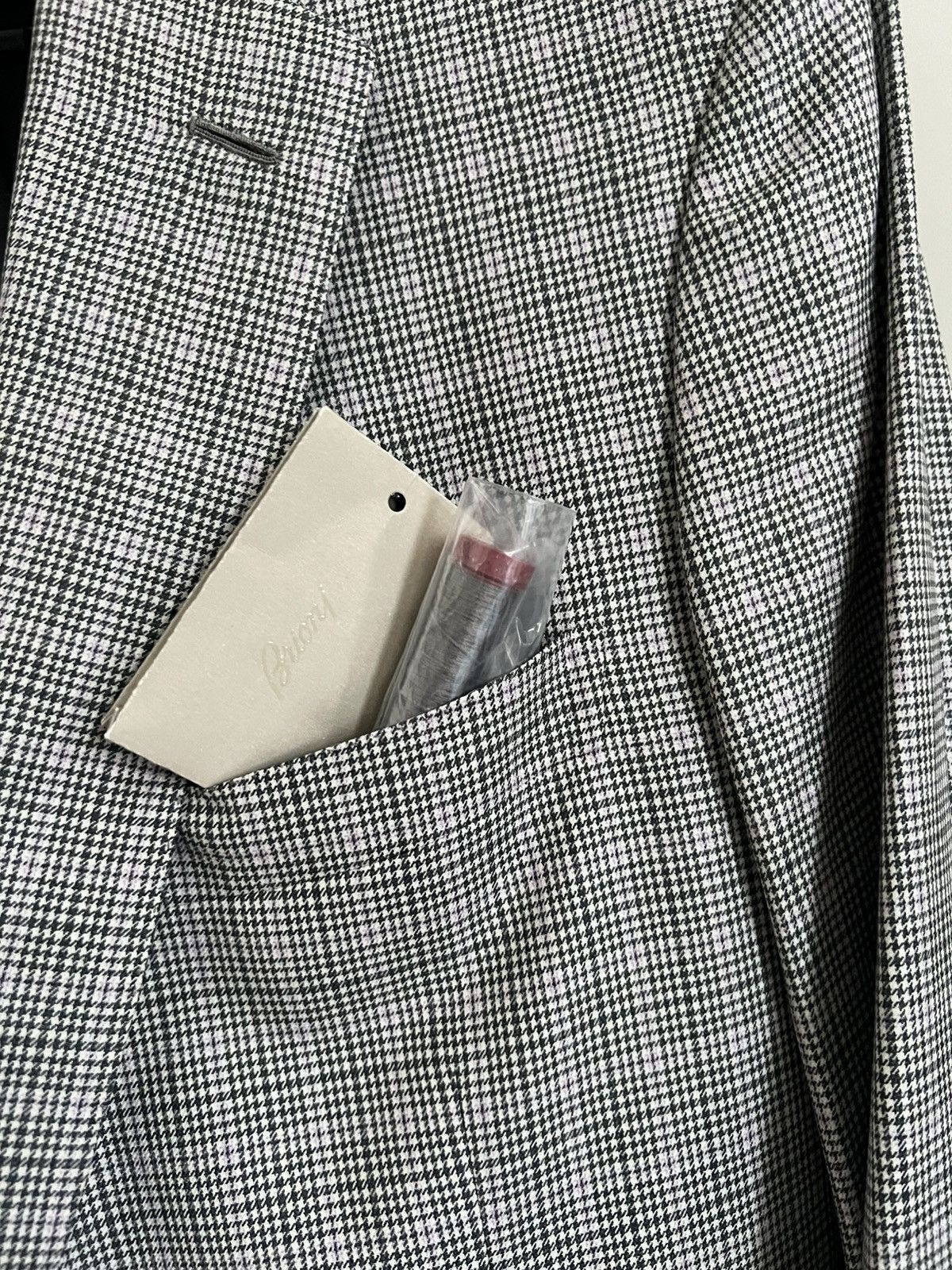 Barneys New York × Brioni Brioni Men’s 38R 48 IT Gray Houndstooth Wool Blazer Jacket Size 38R - 6 Thumbnail