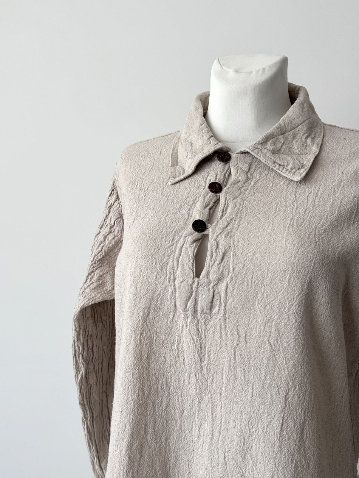 Japanese Brand × Vintage ≈1970s Vintage European Style Women’s Muslin Shirt Size M / US 6-8 / IT 42-44 - 2 Thumbnail