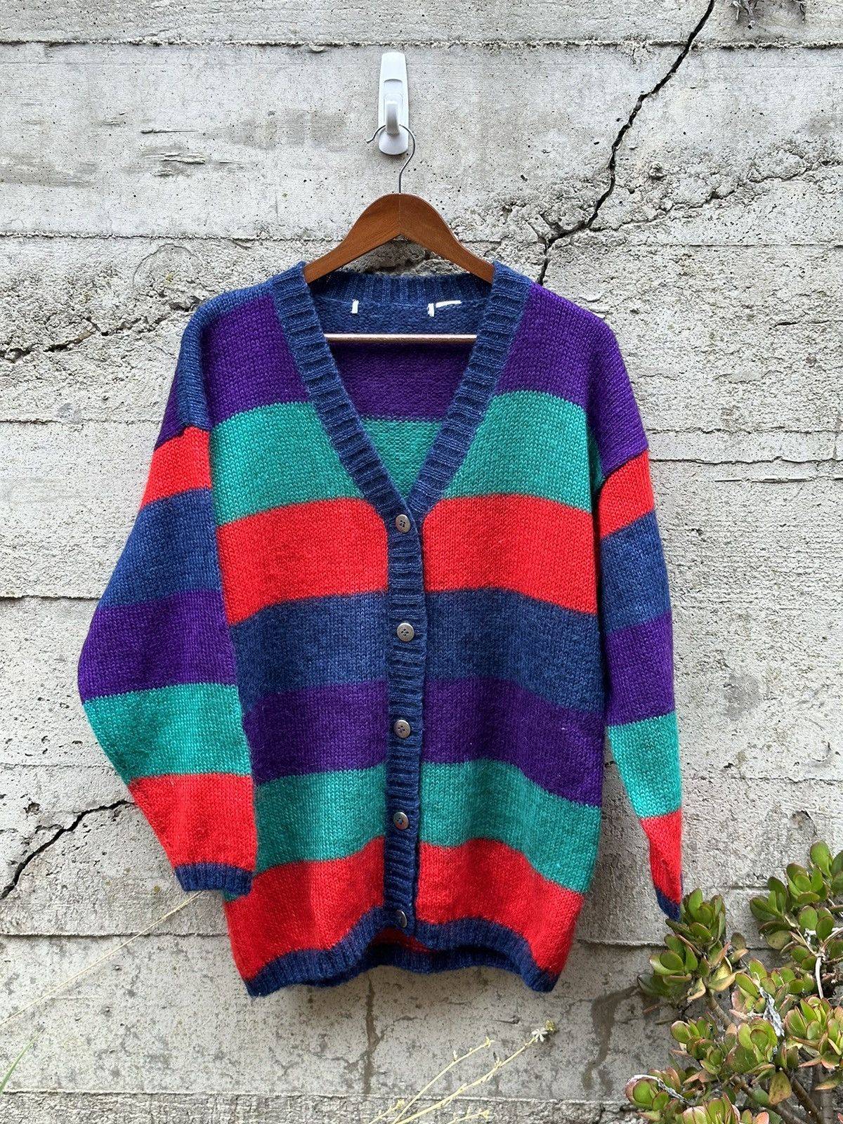 Japanese Brand × Vintage RARE Vintage multi segmented cardigan sweater Size US M / EU 48-50 / 2 - 2 Thumbnail