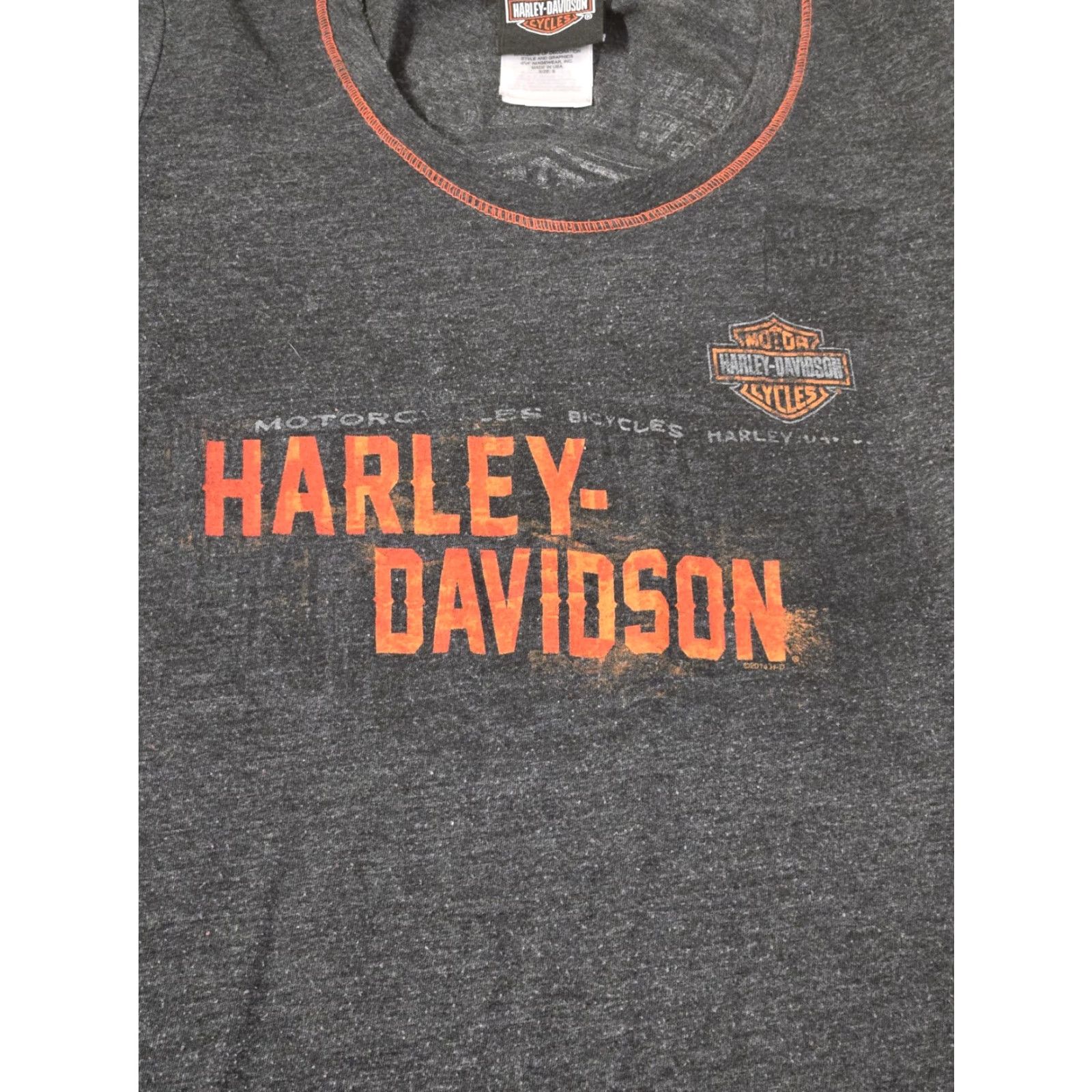 Harley Davidson VINTAGE Harley-Davidson Shirt Womens S Gray Long Sleeve New York City Made USA Biker Size S / US 4 / IT 40 - 2 Thumbnail