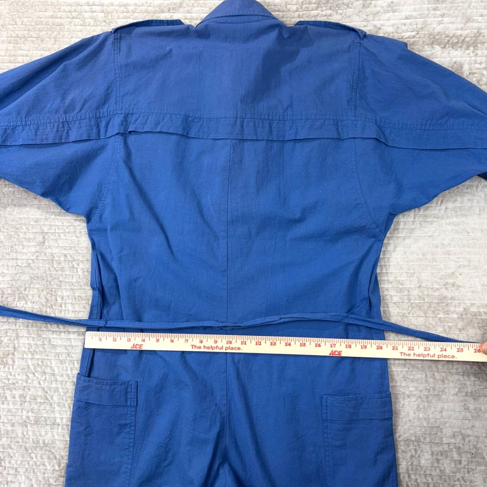 Vintage VINTAGE d. Frank Blue Cotton Jumpsuit Womens 10 Utility Boiler Suit Made in USA Size 32" / US 10 / IT 46 - 5 Thumbnail