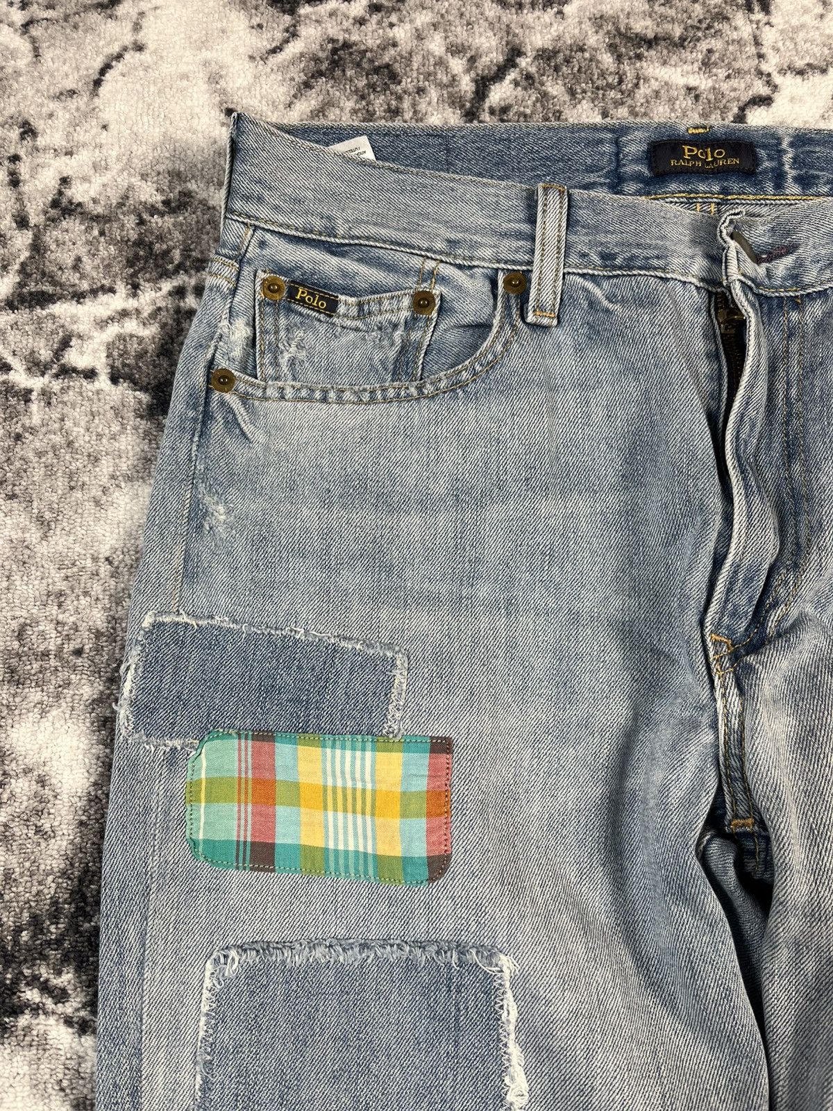 Polo Ralph Lauren Polo Ralph Lauren Patchwork Distressed Denim Jeans Size 27" / US 4 / IT 40 - 7 Thumbnail