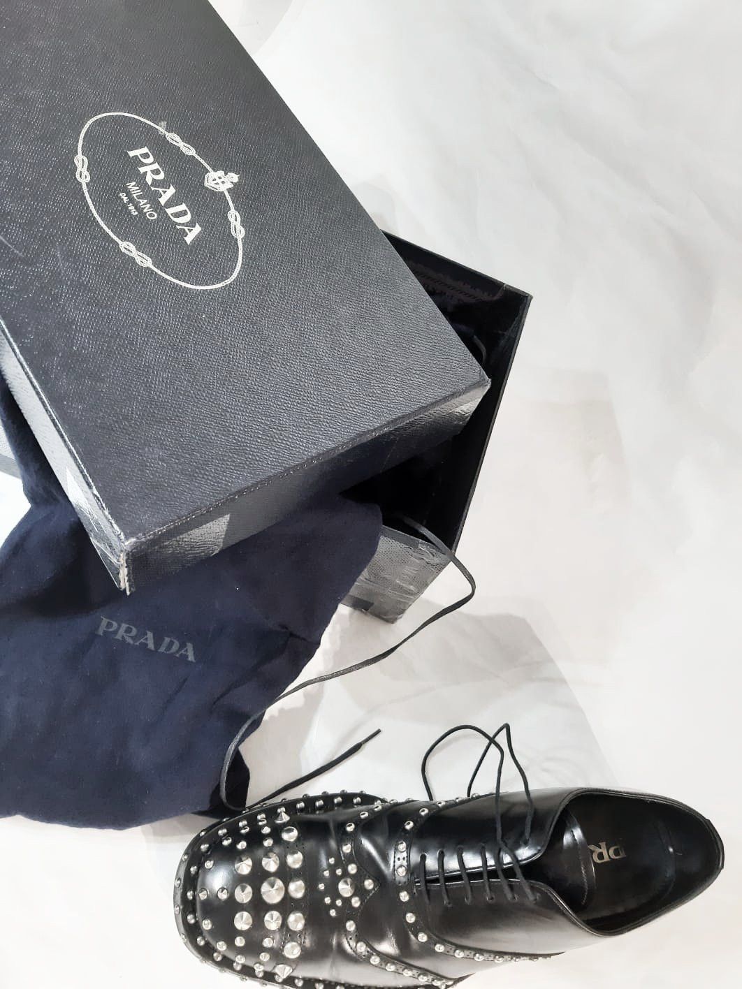 Prada FW 2009 Runway Studded Leather Derby Shoes Size US 8 / EU 41 - 9 Thumbnail