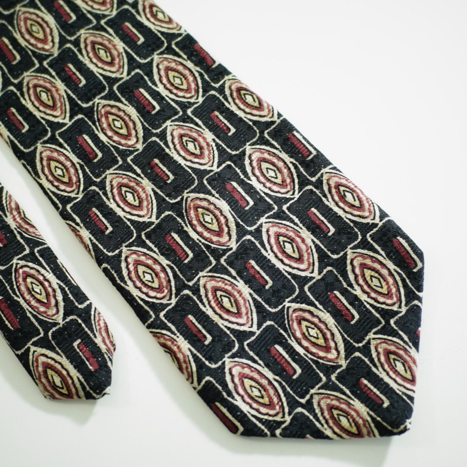 Van Heusen Van Heusen 417 Black Tan Red Abstract Geometric Jacquard Pri Size ONE SIZE - 1 Thumbnail