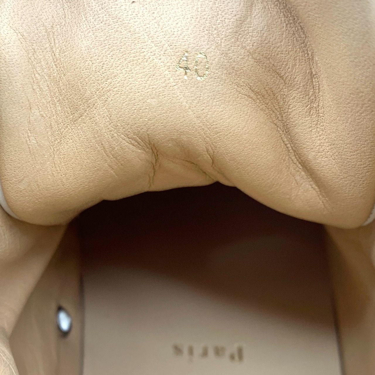 Christian Louboutin Christian Louboutin White Leather Spike-Trimmed Lace-Up Sho Size US 10 / IT 40 - 5 Thumbnail