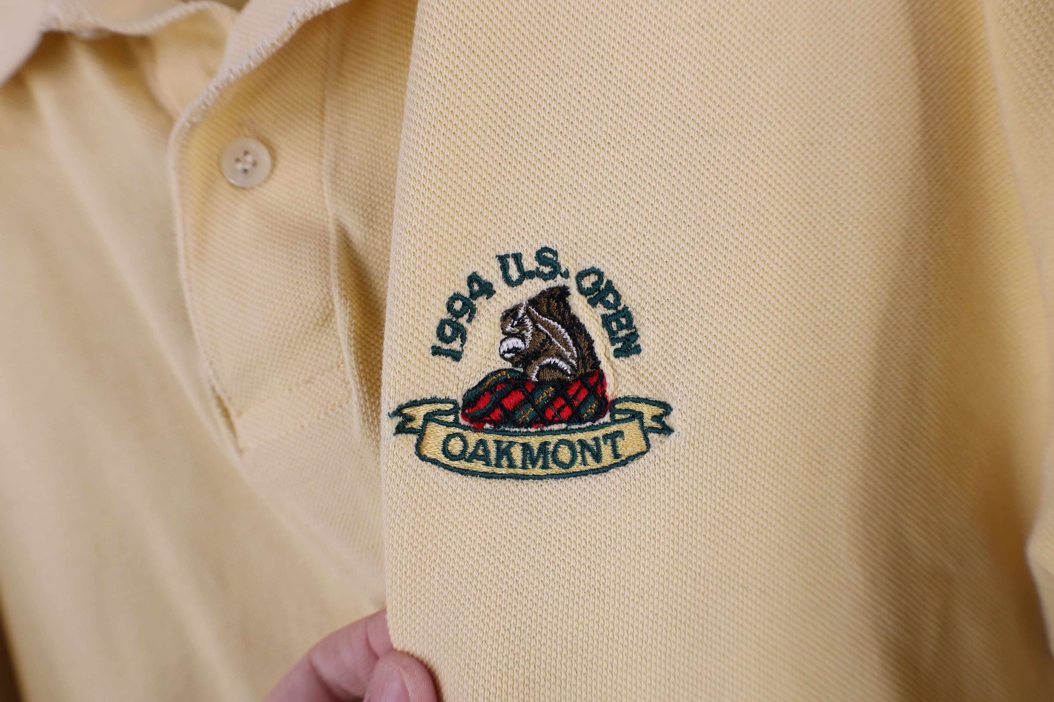 Vintage Vintage 90s 1994 US Open Oakmont Golfing Polo Shirt Yellow Size US L / EU 52-54 / 3 - 5 Thumbnail