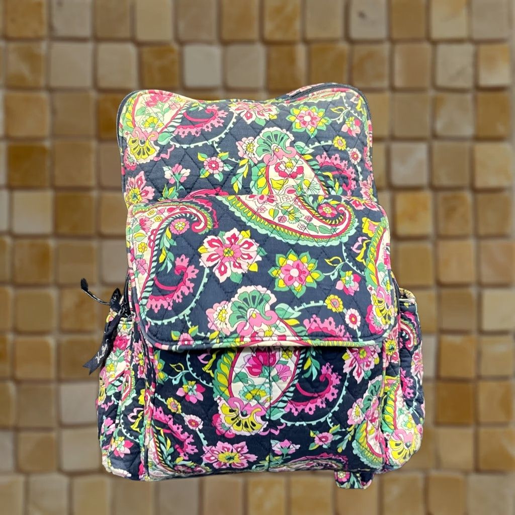 Vera Bradley Campus/School Backpack Multicolor Paisley Print +‎ Multiple Pockets Vera Bradley Backpack Womens Large Quilted Campus Paisley  main image 3