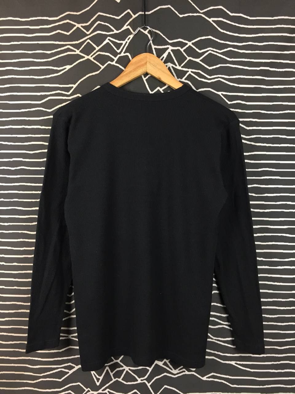 Vintage Basics Black Waffle Knit Long Sleeve Henley Tee Size US S / EU 44-46 / 1 - 5 Thumbnail