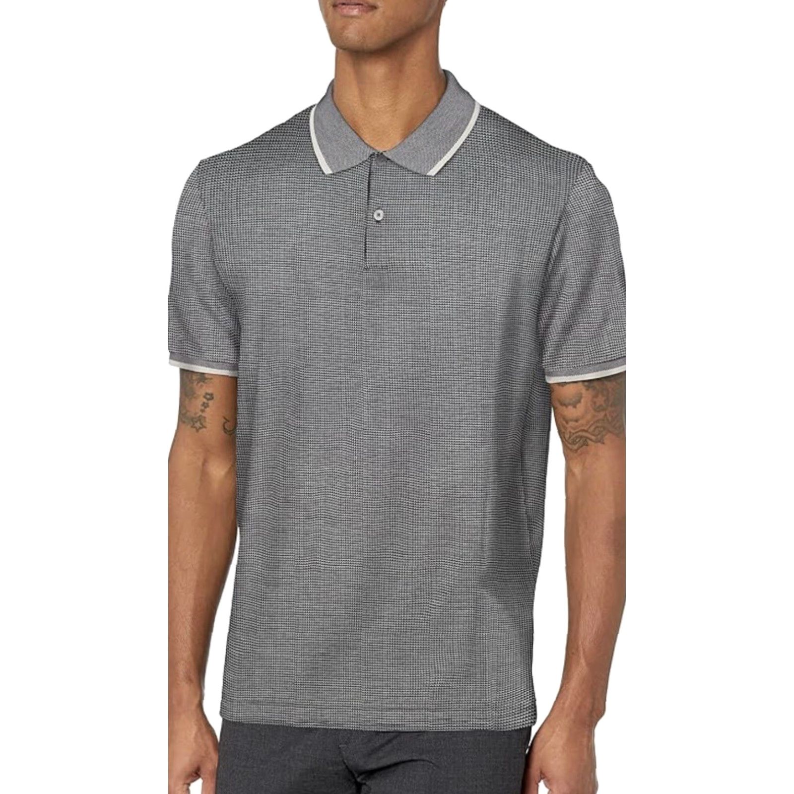 Theory Theory Jacquard Band Ticking Short Sleeve Mens Polo Shirt XL Multicolor Polo Shirt Mens XL Jacquard Band Ticking Color: Multicolor Size US XL / EU 56 / 4 - 2 Thumbnail