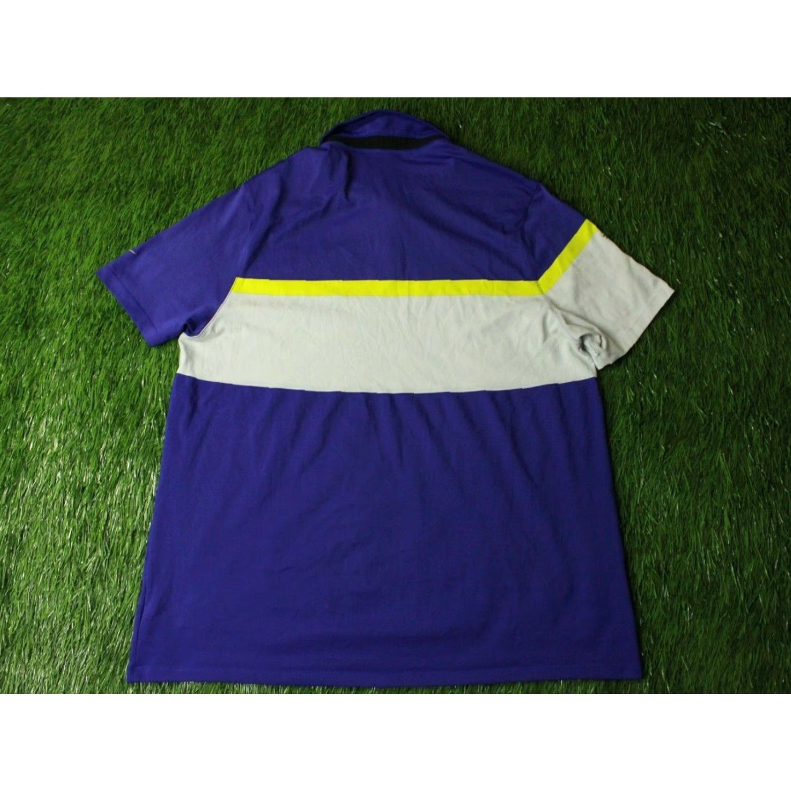 Nike NIKE Golf Dri-FIT Polo Shirt Mens XL Blue White Yellow Polo Shirt Size US XL / EU 56 / 4 - 8 Thumbnail