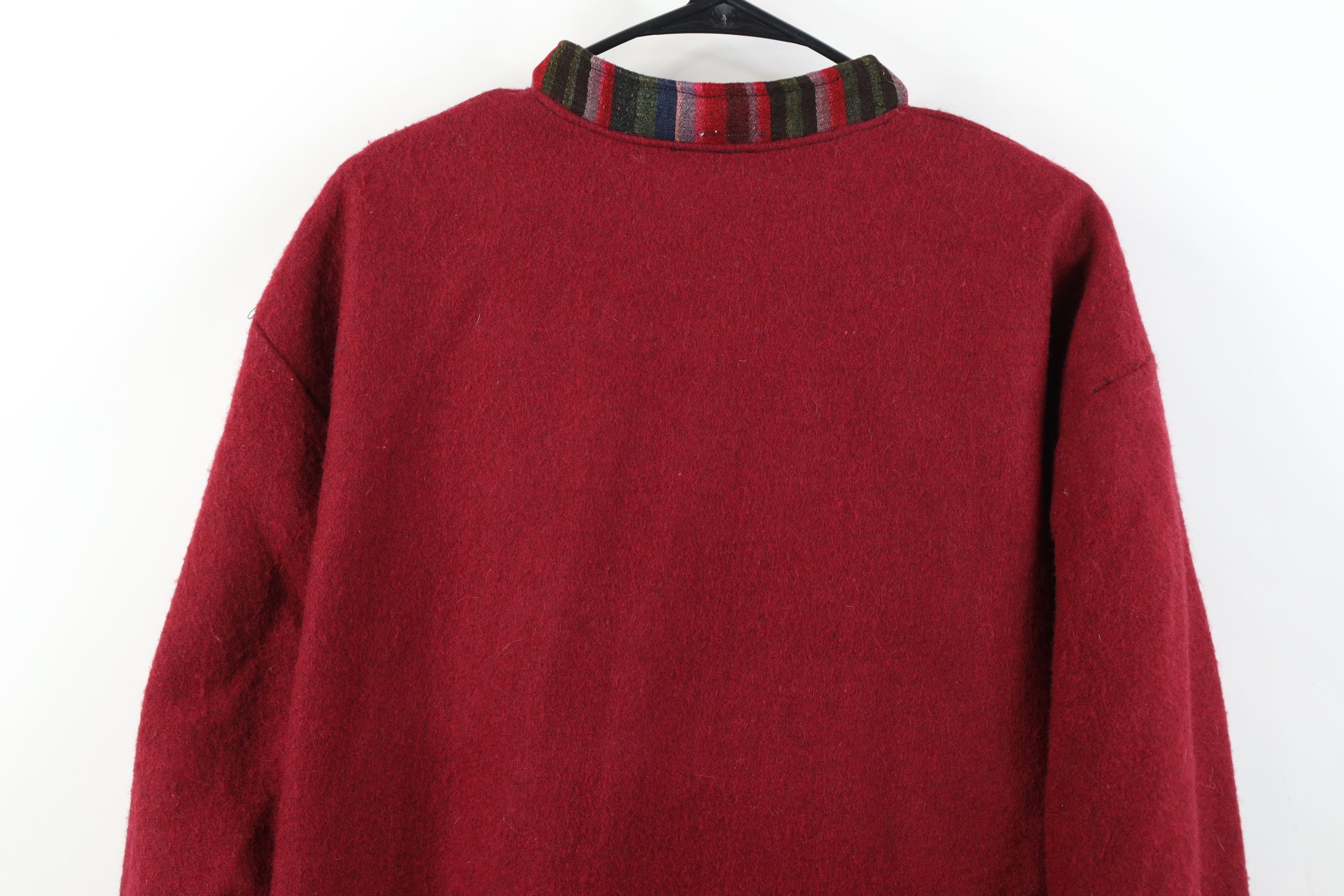 Vintage Vintage 90s Streetwear Nepal Oriental Wool Coat Jacket Red Size US XL / EU 56 / 4 - 14 Thumbnail