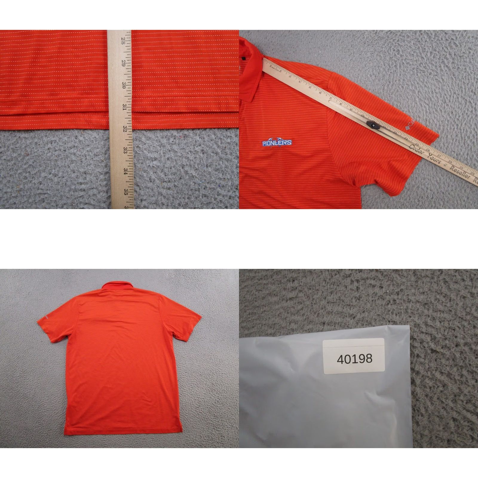 Vintage Columbia Polo Shirt Mens L Orange Golf Omni Wick Striped Casual Breathable Logo Polo, Regular Fit, Cotton? (note: exclude new info) Size US L / EU 52-54 / 3 - 8 Thumbnail