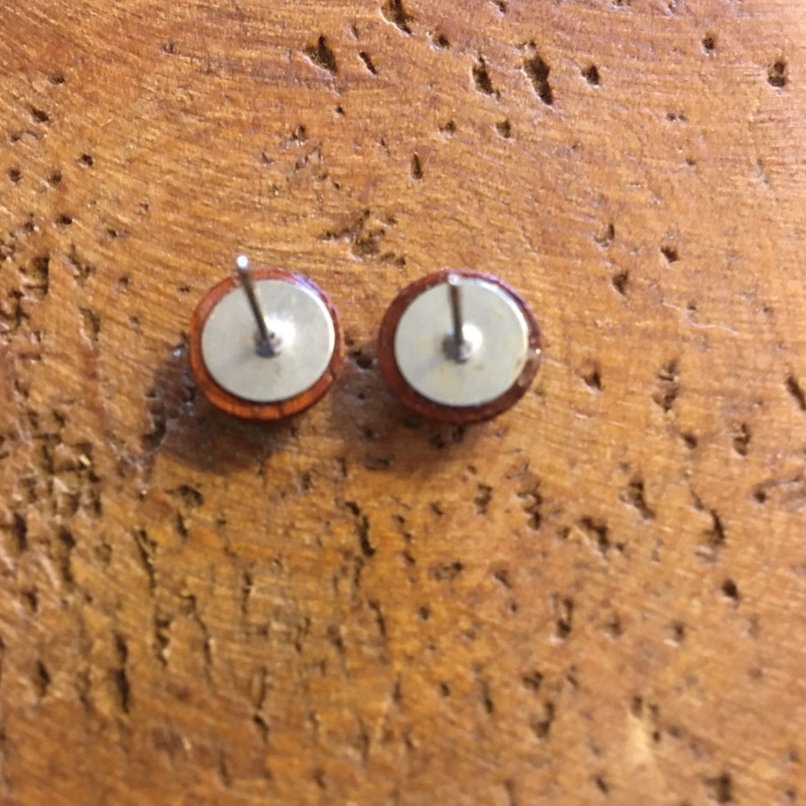 Jewelry Vintage 6mm round wood pierced earrings Size ONE SIZE - 4 Thumbnail