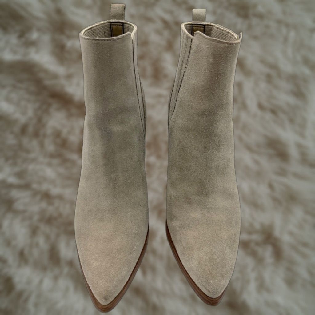 Marc Fisher Marc Fisher Womens Bootie Suede Gray Pointed Toe Block Heel Ankle Bootie Sz 7 Size US 7 / IT 37 - 1 Thumbnail