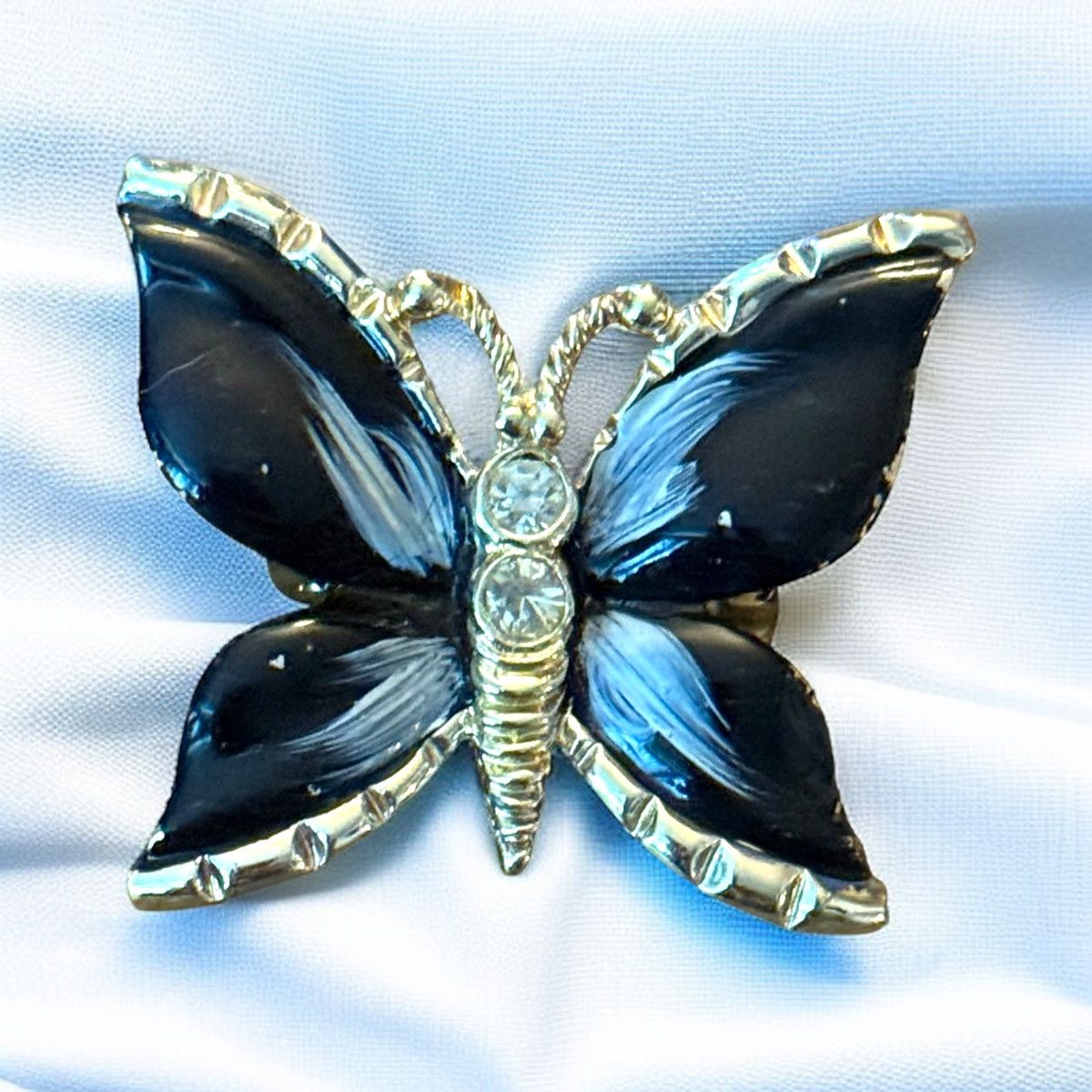 Vintage Vintage gold tone black butterfly brooch set Size ONE SIZE - 2 Thumbnail