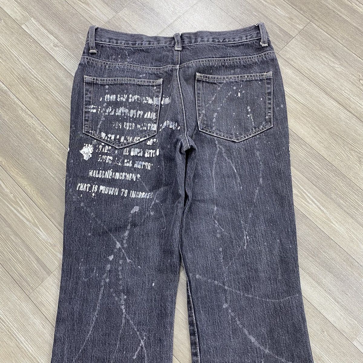 Other 2000s Ba-tsu Studio Distressed Cross Punk Flared Jeans Size US 30 / EU 46 - 12 Thumbnail