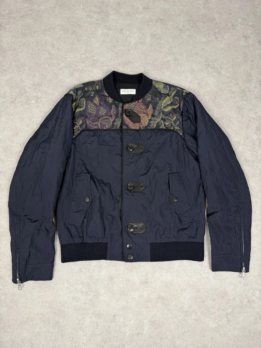 Dries Van Noten SS2014 Dries Van Noten Navy Floral Flowers Buttoned Jacket Size US S / EU 44-46 / 1 - 5 Thumbnail