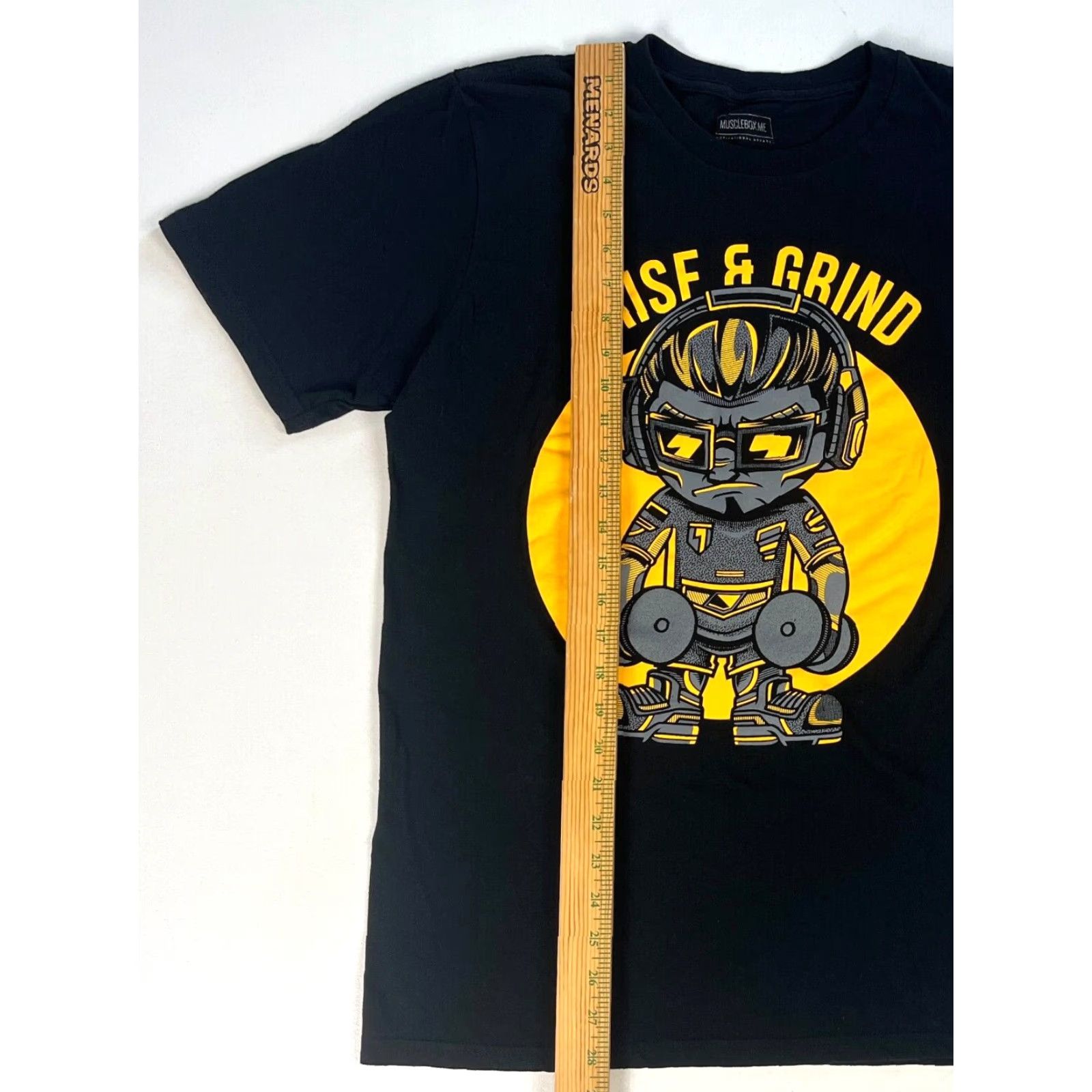 Vintage Musclebox Rise & Grind Graphic T-Shirt Men's L Made in USA Black Crew Neck Short Sleeve Gym Size US L / EU 52-54 / 3 - 5 Thumbnail