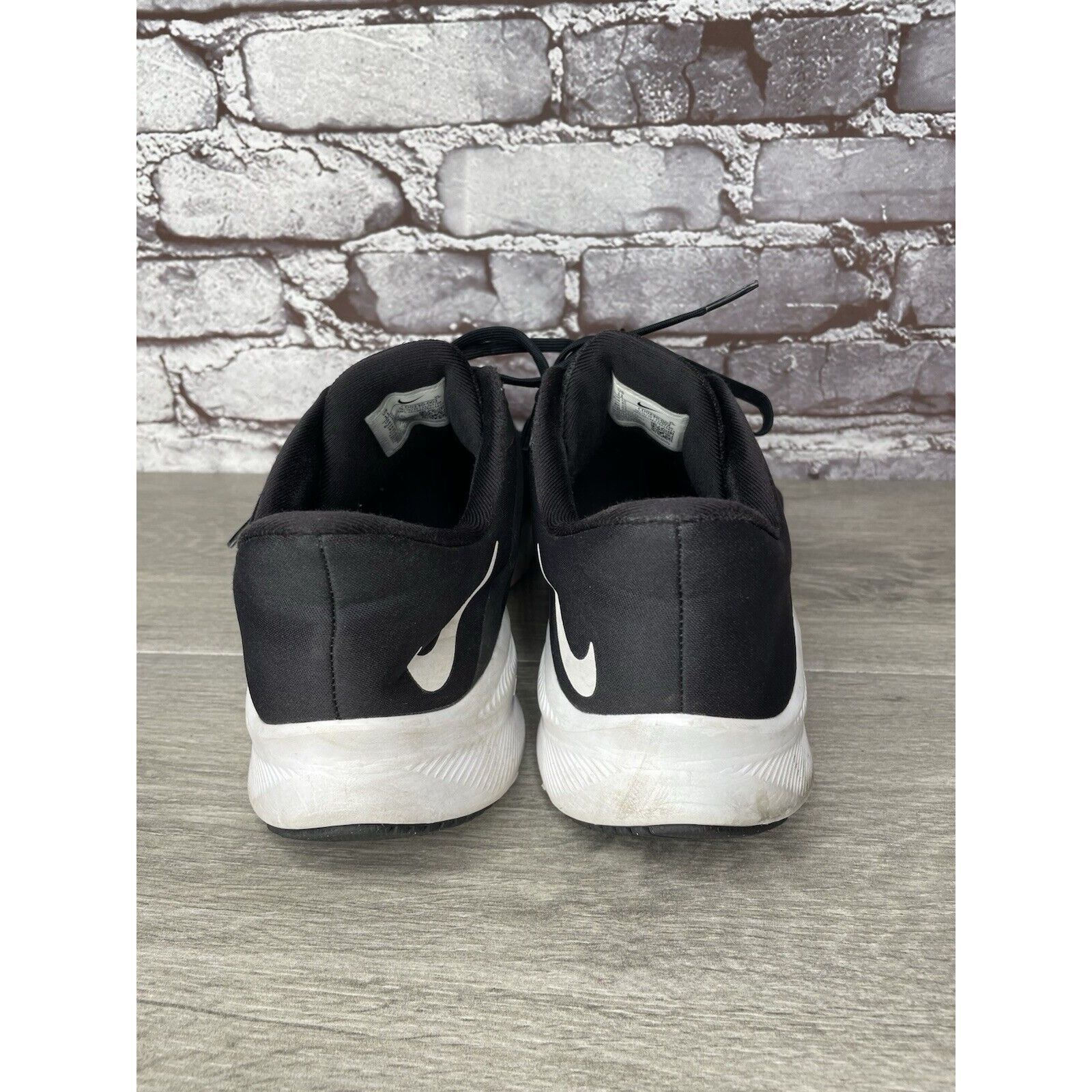 Nike Nike Quest 3 Running Black Mesh Synthetic White Lace Up Shoe Size US 11 / EU 44 - 4 Thumbnail
