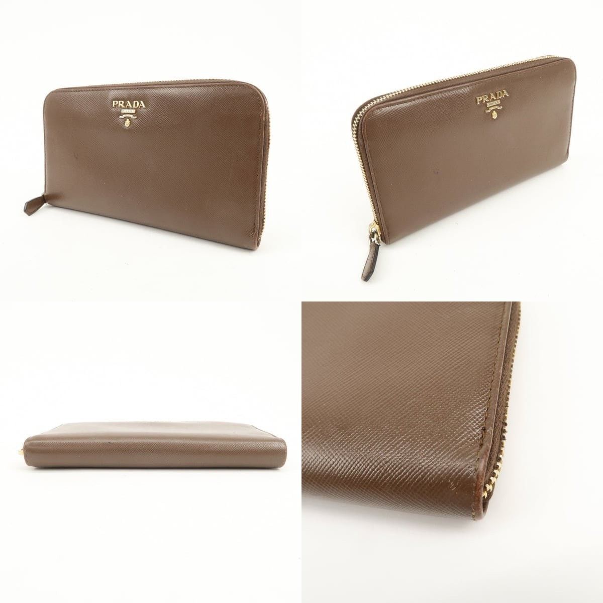 Prada Prada Saffiano Zippy Wallet Brown Size ONE SIZE - 3 Thumbnail